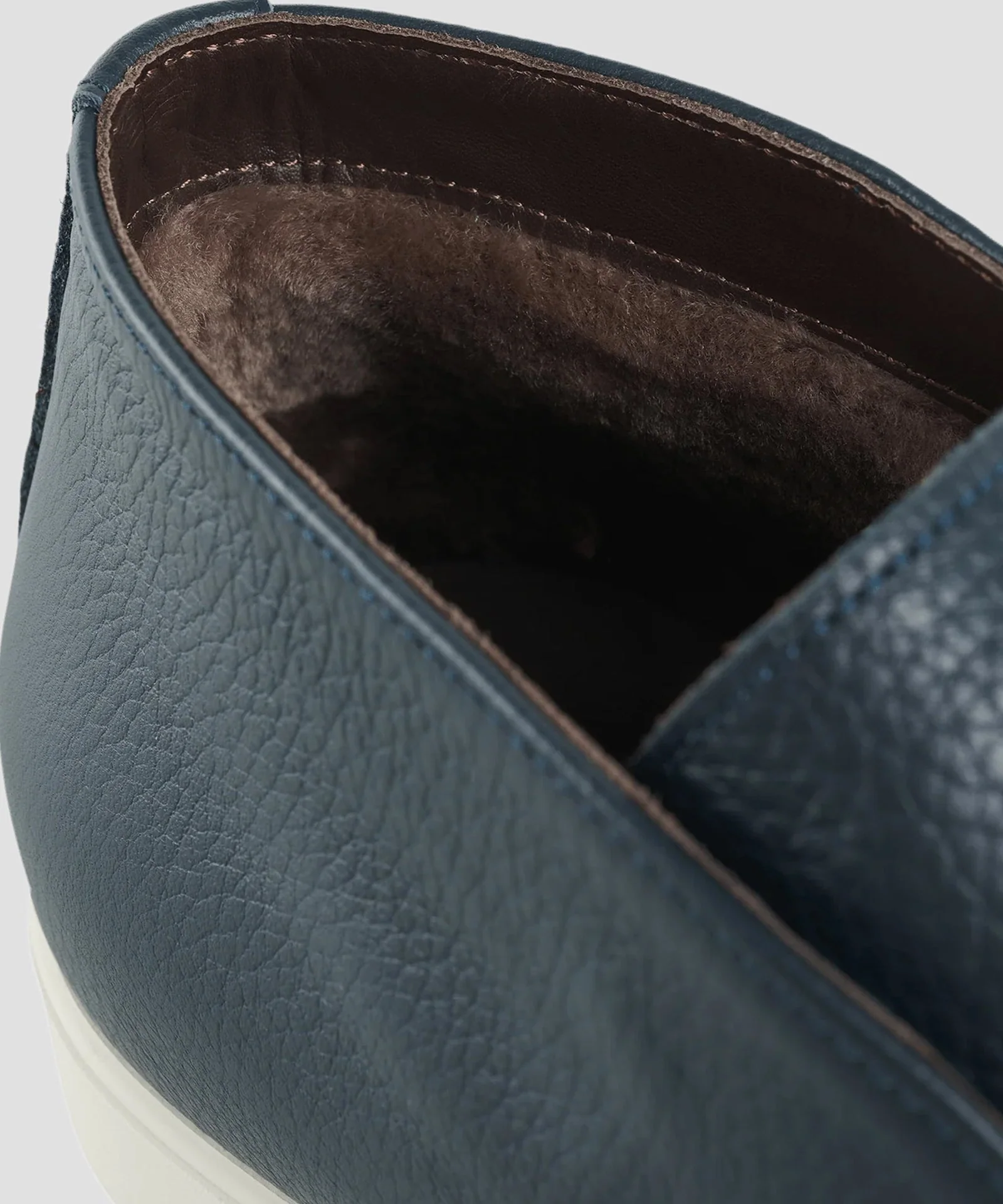 Halfhoge instapper leer/shearling groen - Image 3