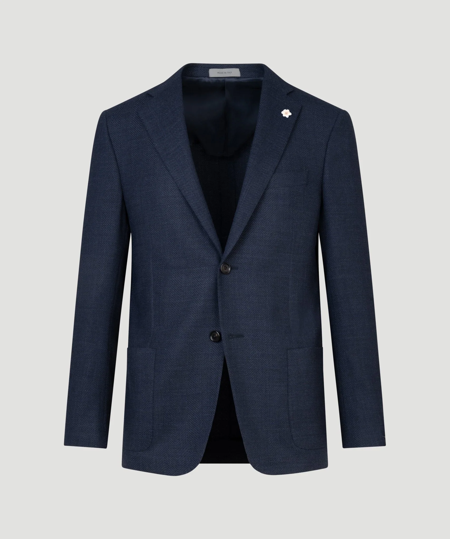 Colbert virgin wol stretch blauw visgraat