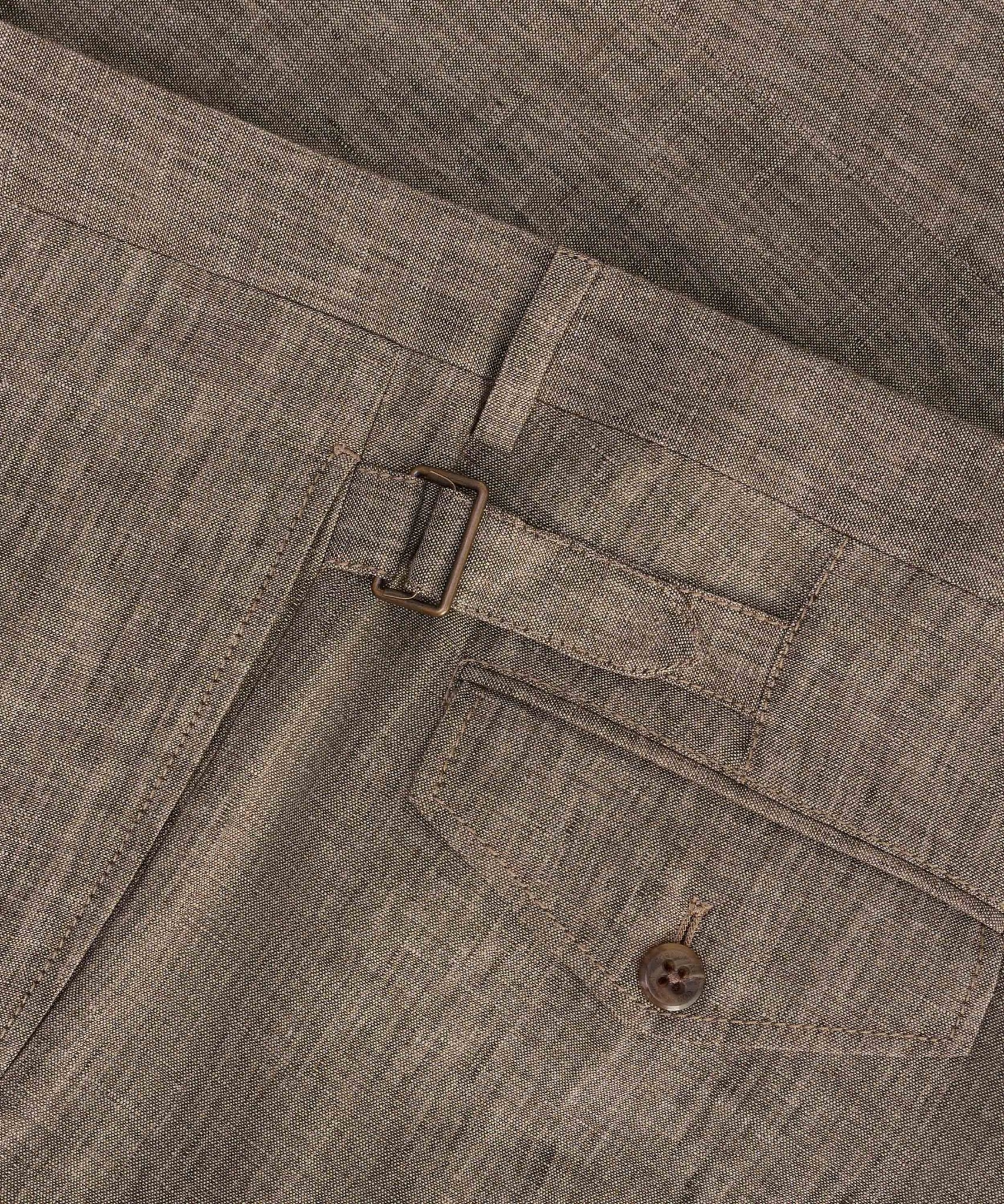 Pantalon chambray linnen bruin - Image 6