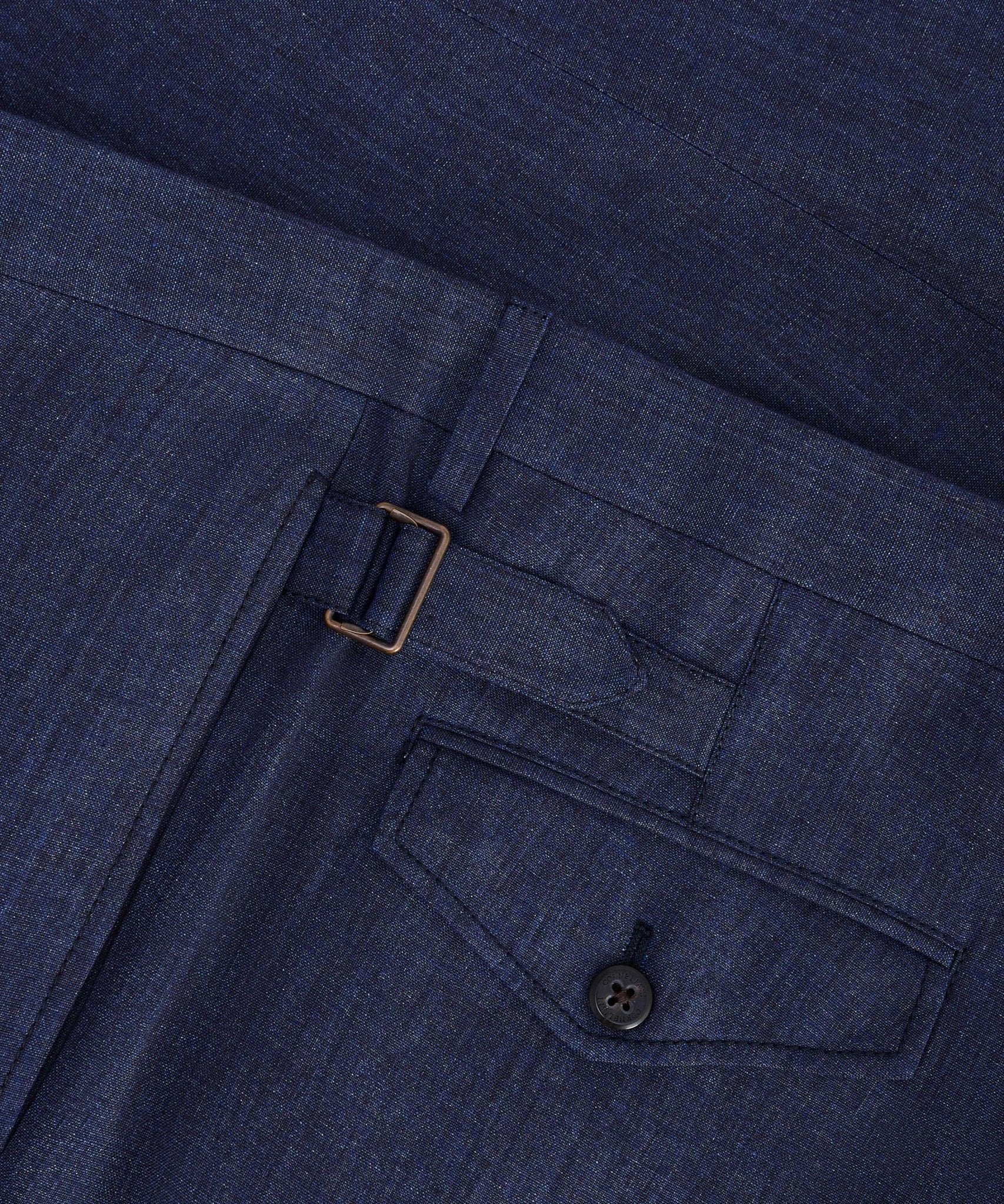 Pantalon chambray linnen donkerblauw - Image 6