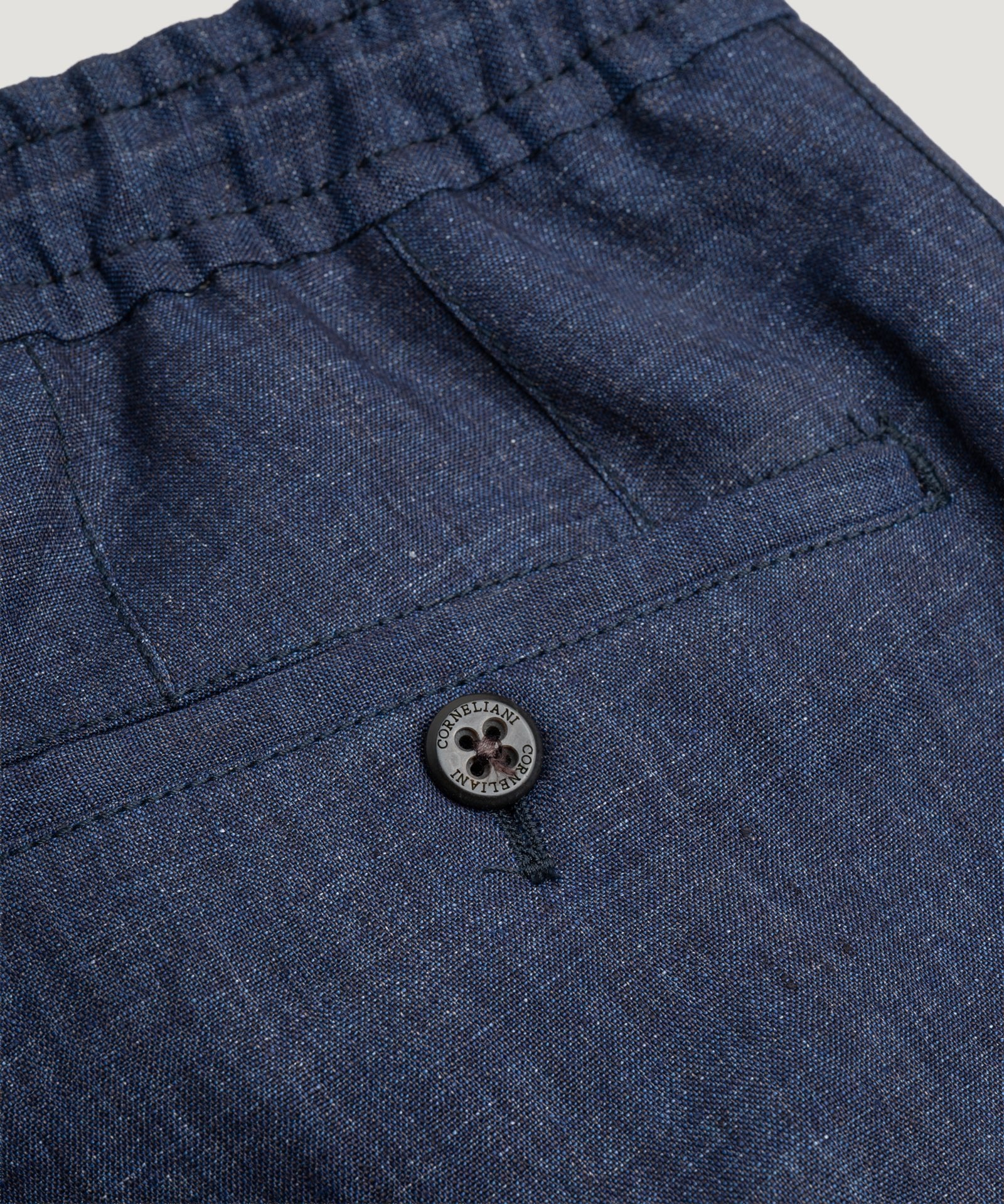 Pantalon linnen donkerblauw - Image 3