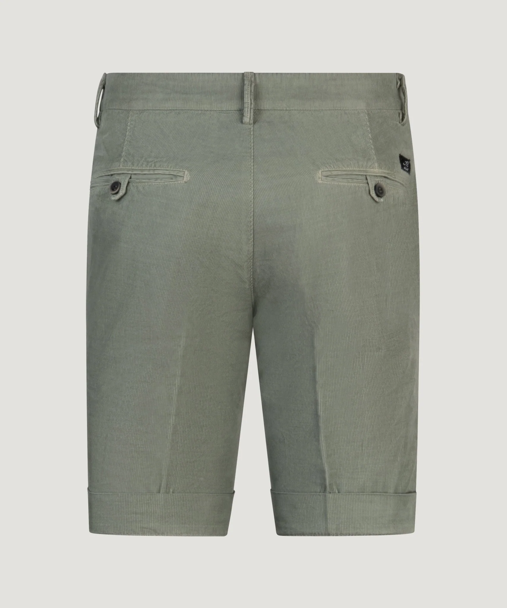 Bermuda shorts baby cord katoen stretch saliegroen - Image 2