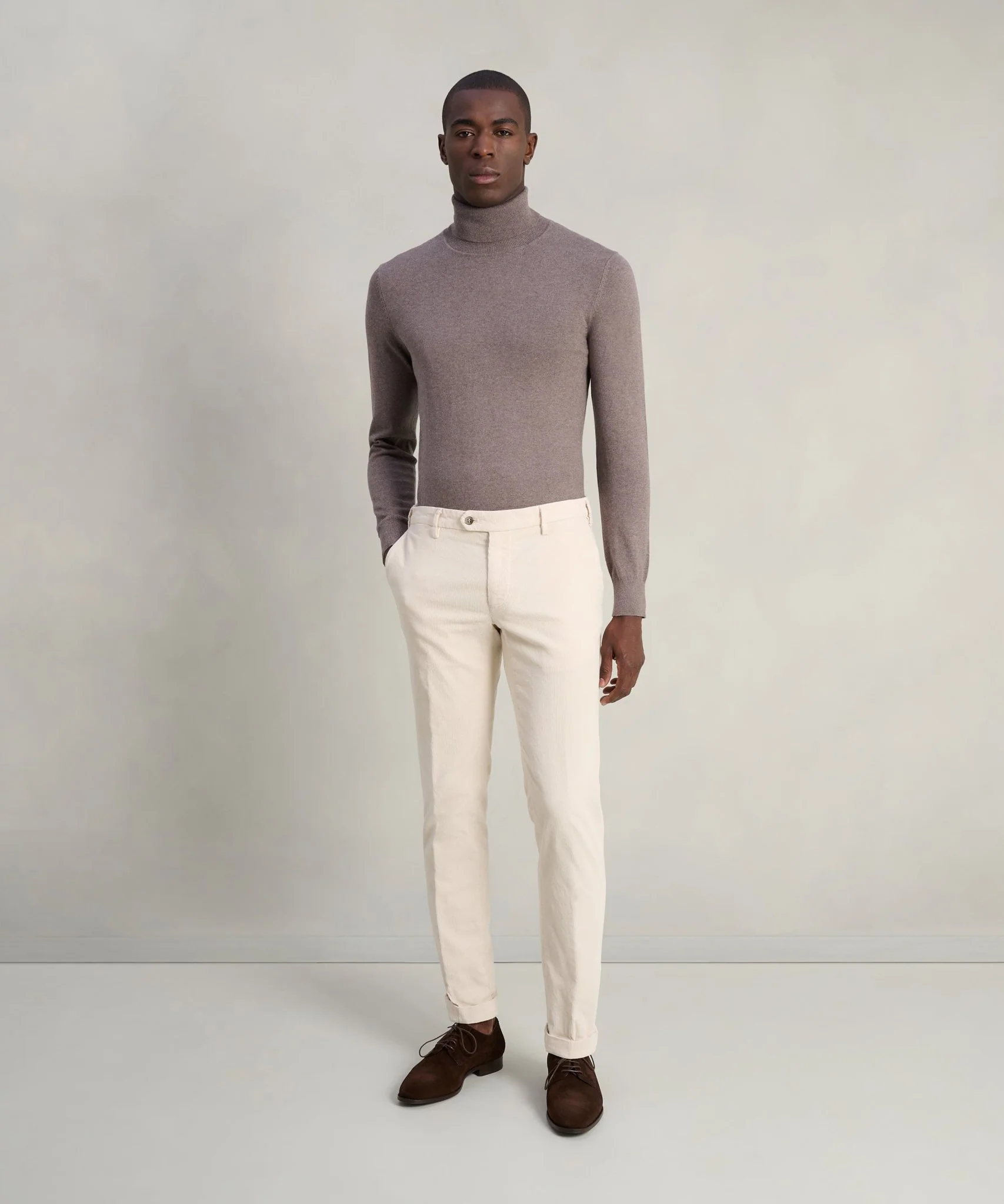 New York style chino gewassen katoen corduroy stretch off-white - Image 2