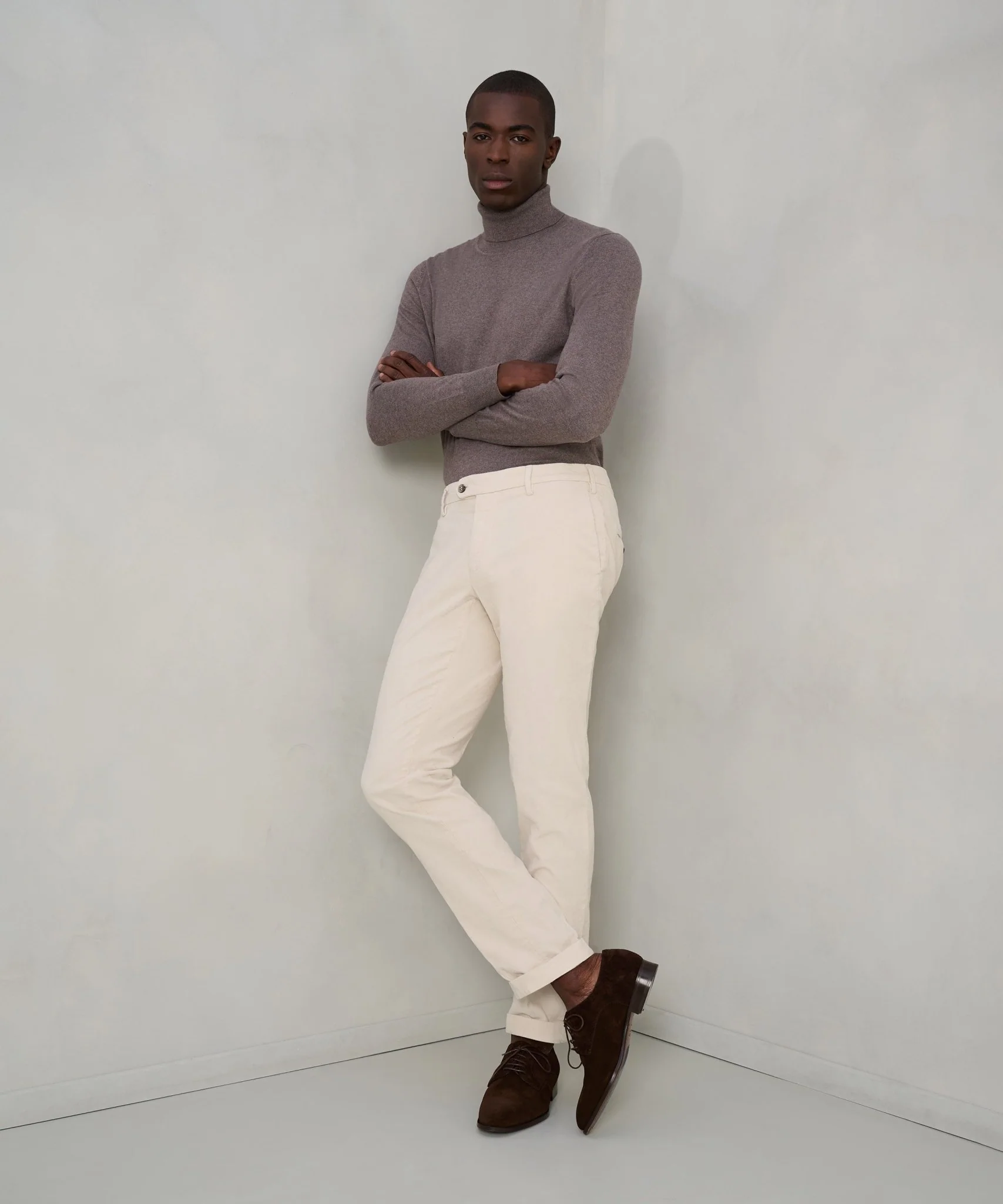 New York style chino gewassen katoen corduroy stretch off-white - Image 3