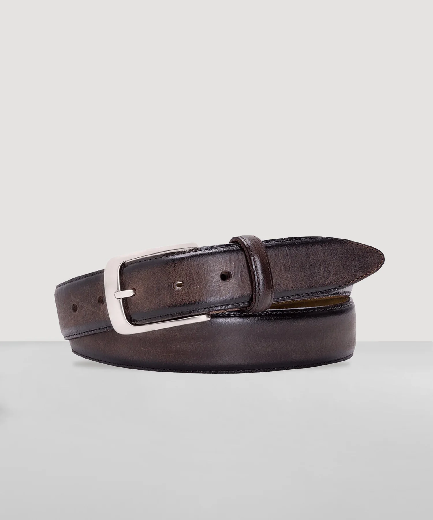 Riem polished leer donkerbruin