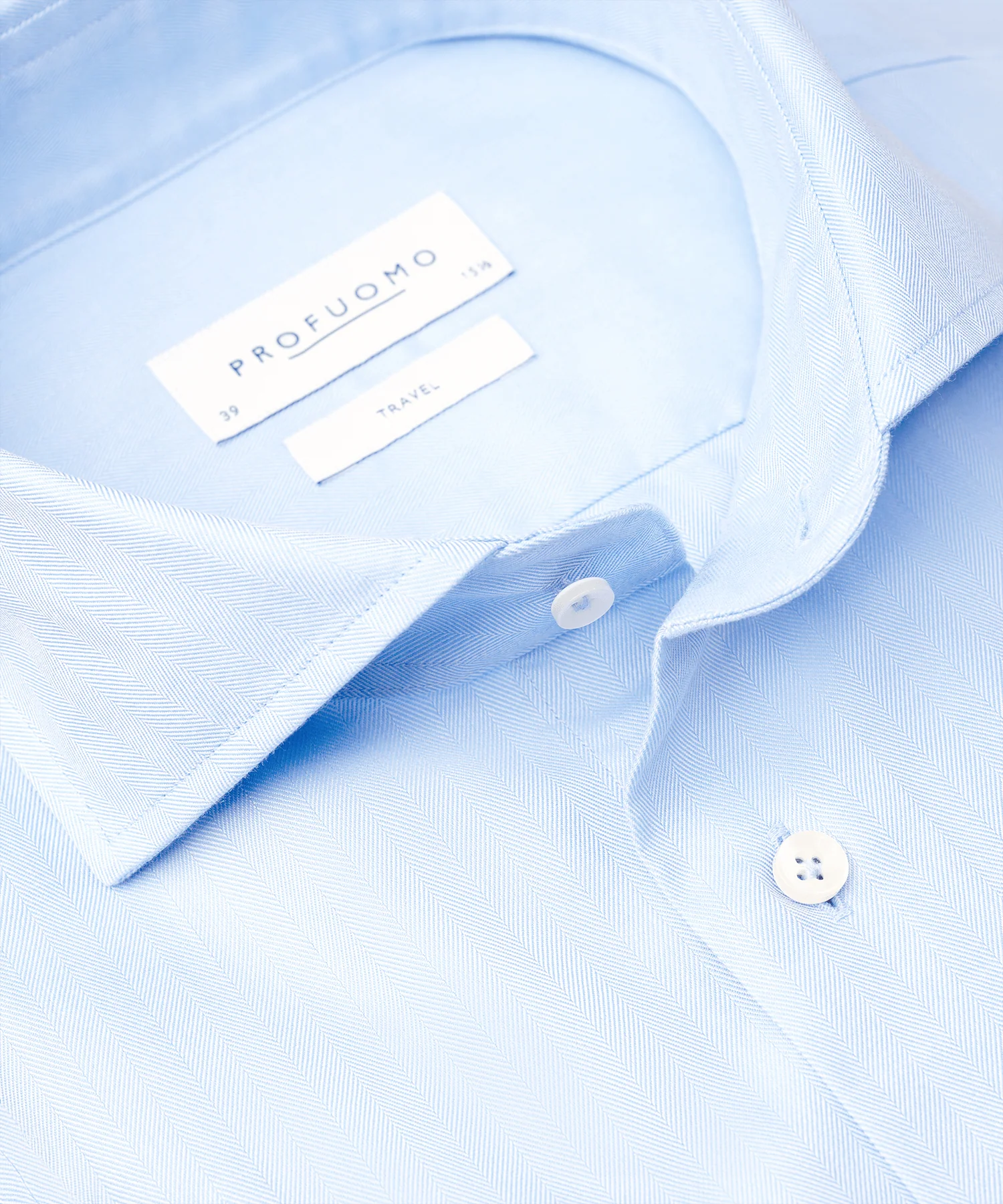 Travelshirt katoen lichtblauw non-iron - Image 2