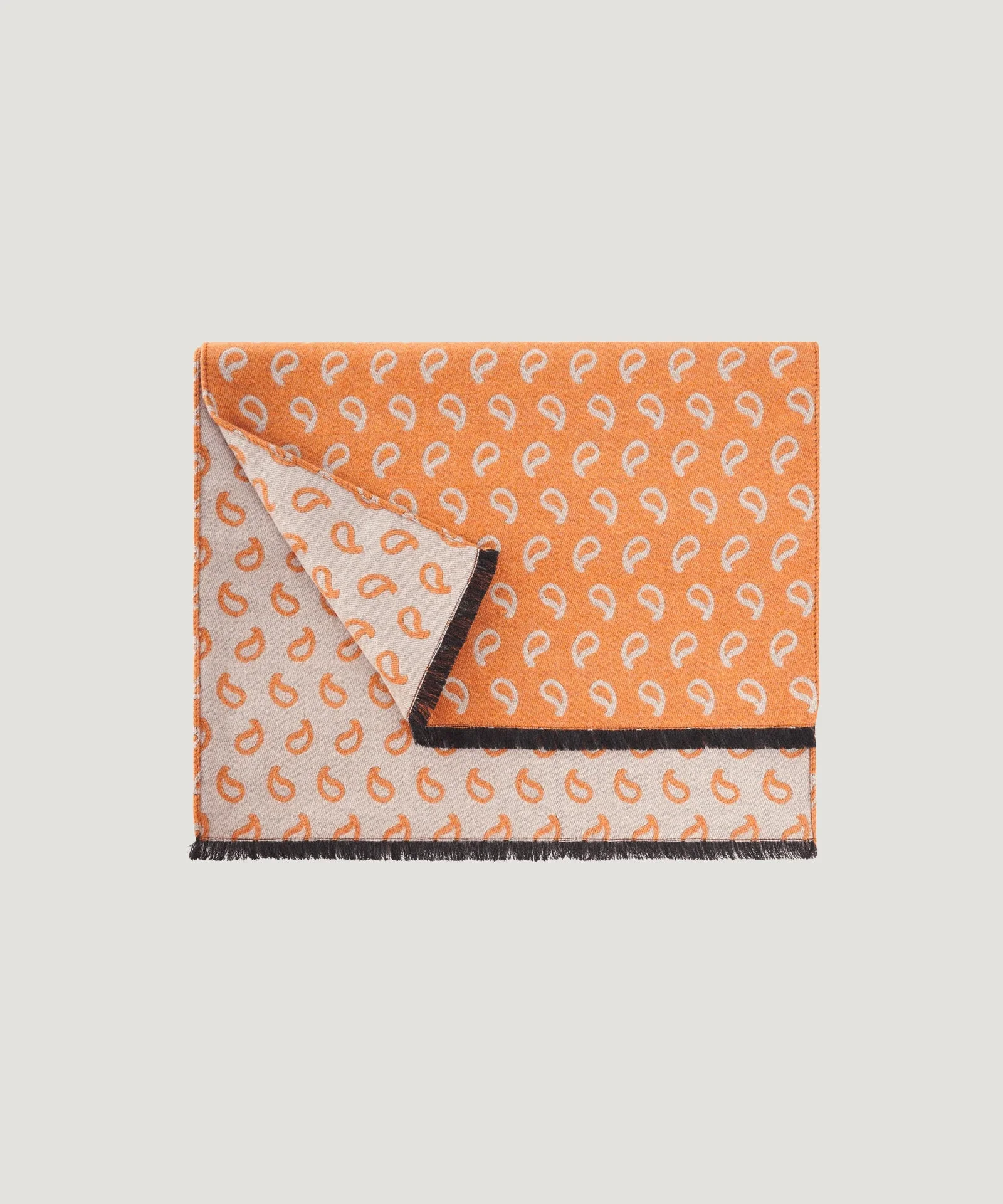 Sjaal wol en zijde oranje