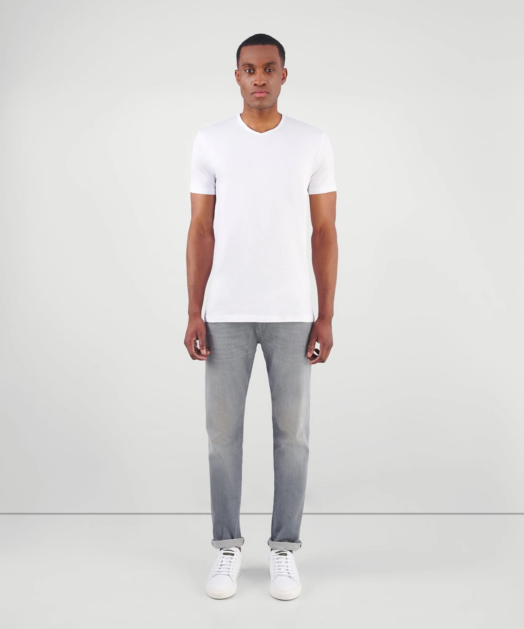 2-pack T-shirts V-hals katoen wit - Image 2