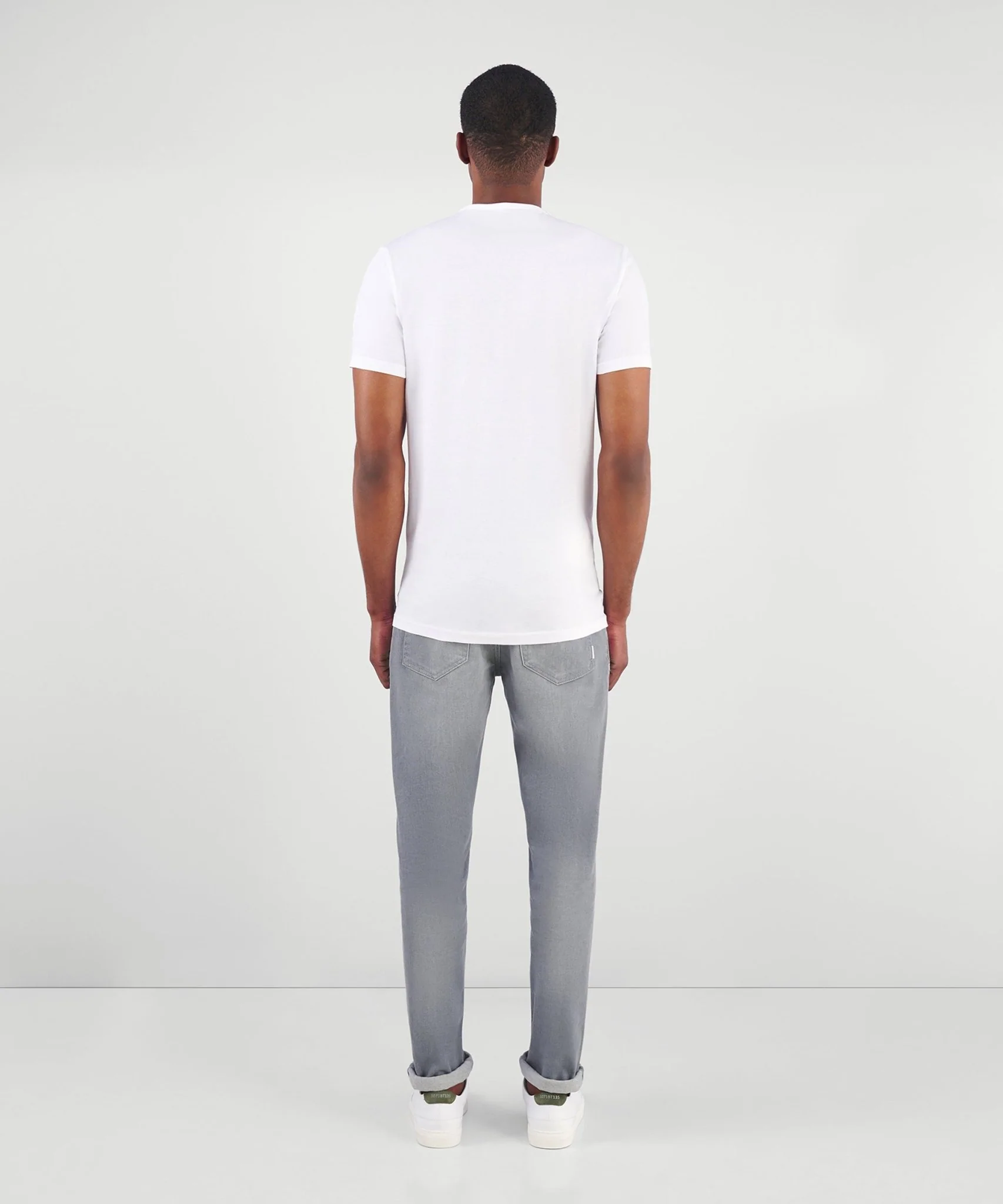 2-pack T-shirts V-hals katoen wit - Image 3