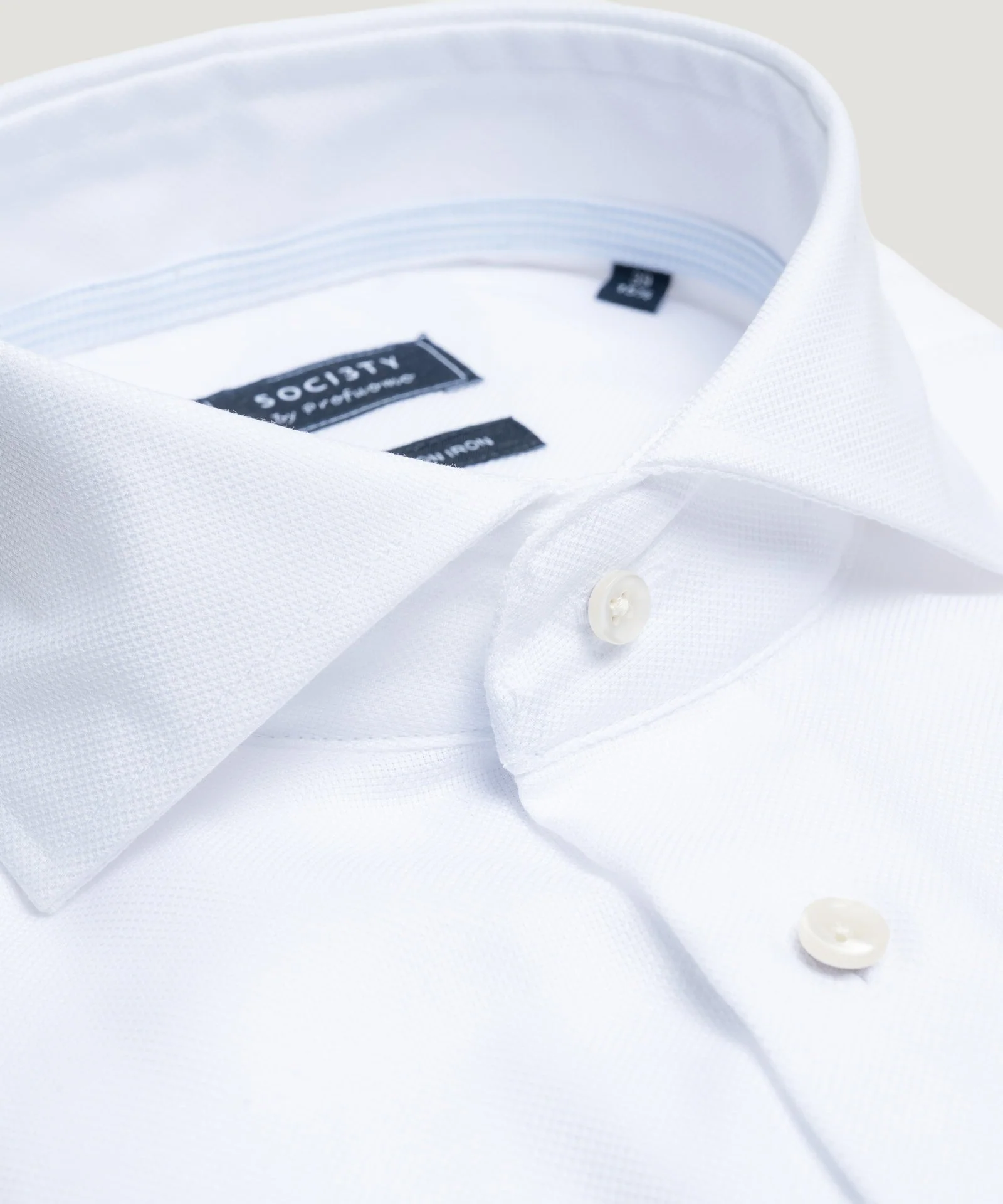 Overhemd katoen Oxford non iron wit - Image 3