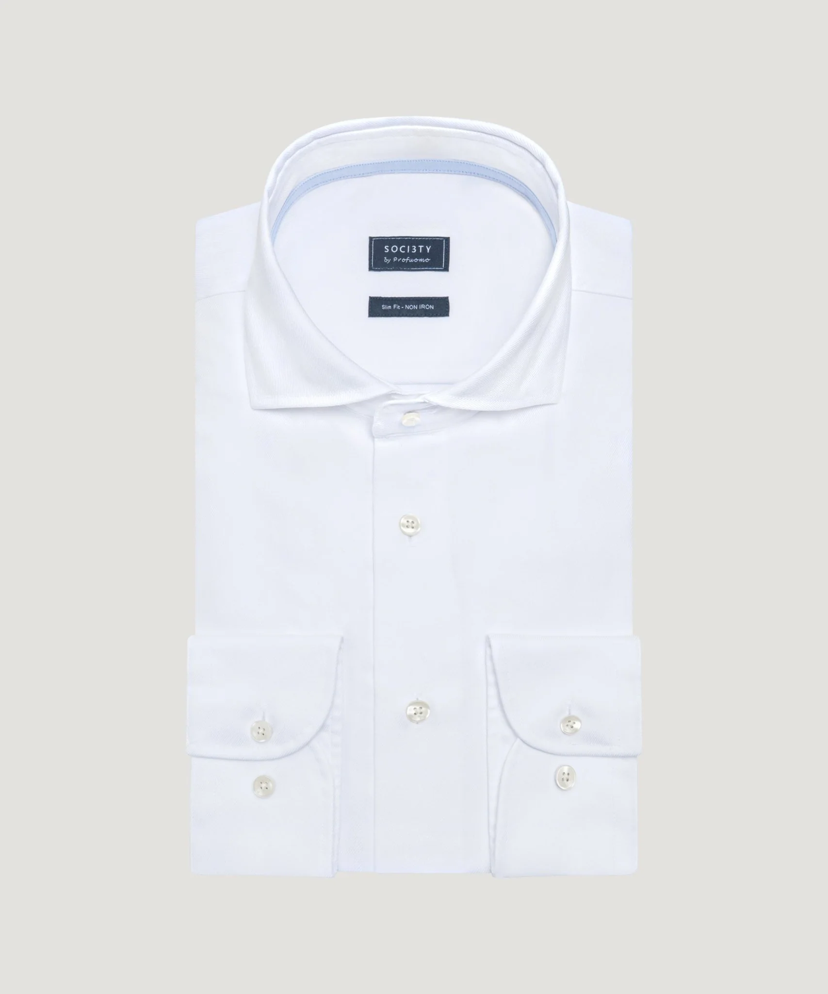 Overhemd katoen twill non iron wit