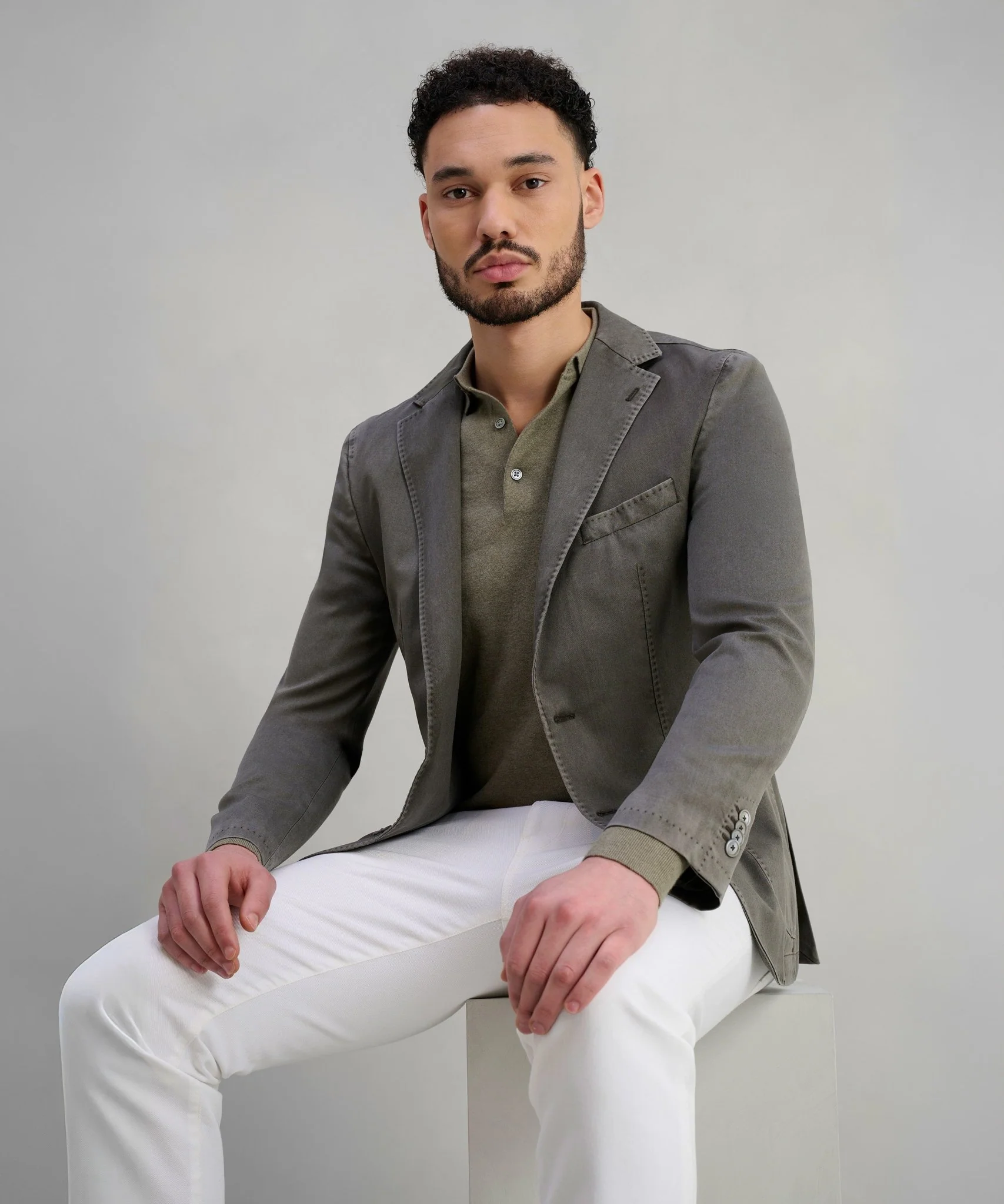 Colbert garment-dyed wol bruin - Image 3