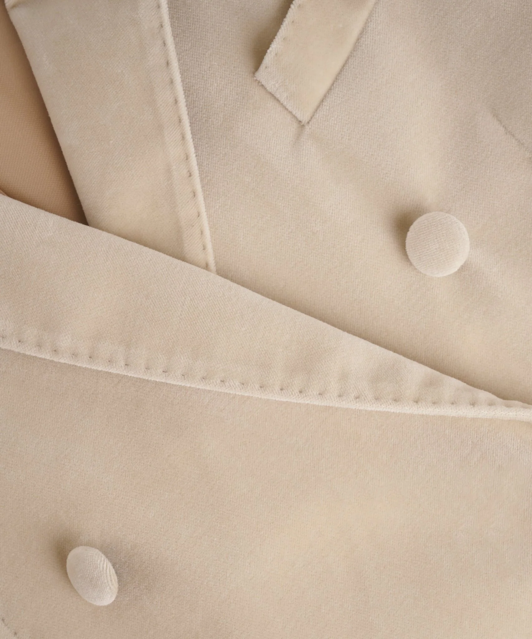 Double-breasted dinner jacket velvet stretch beige (woven by Pontoglio) - Image 8