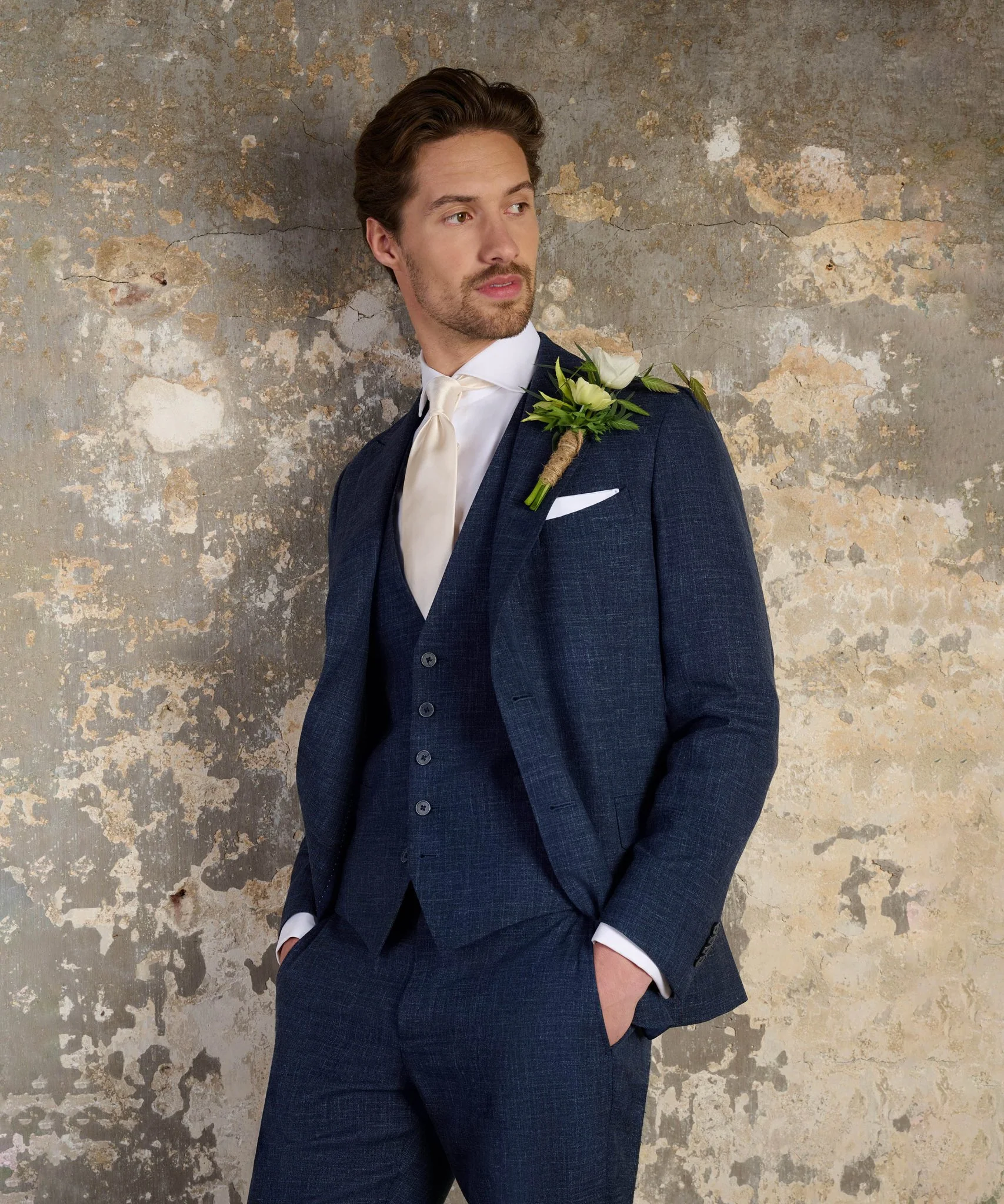 Driedelig pak wol/zijde/linnen donkerblauw (SUMMERTIME by Loro Piana) - Image 13
