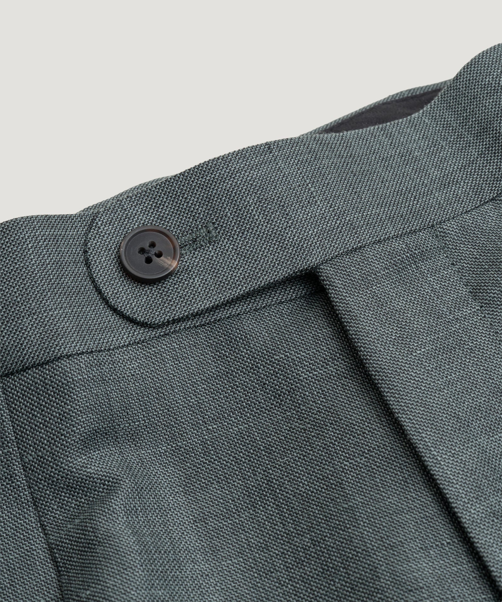 Pleated pantalon wol/linnen donkergroen - Image 3
