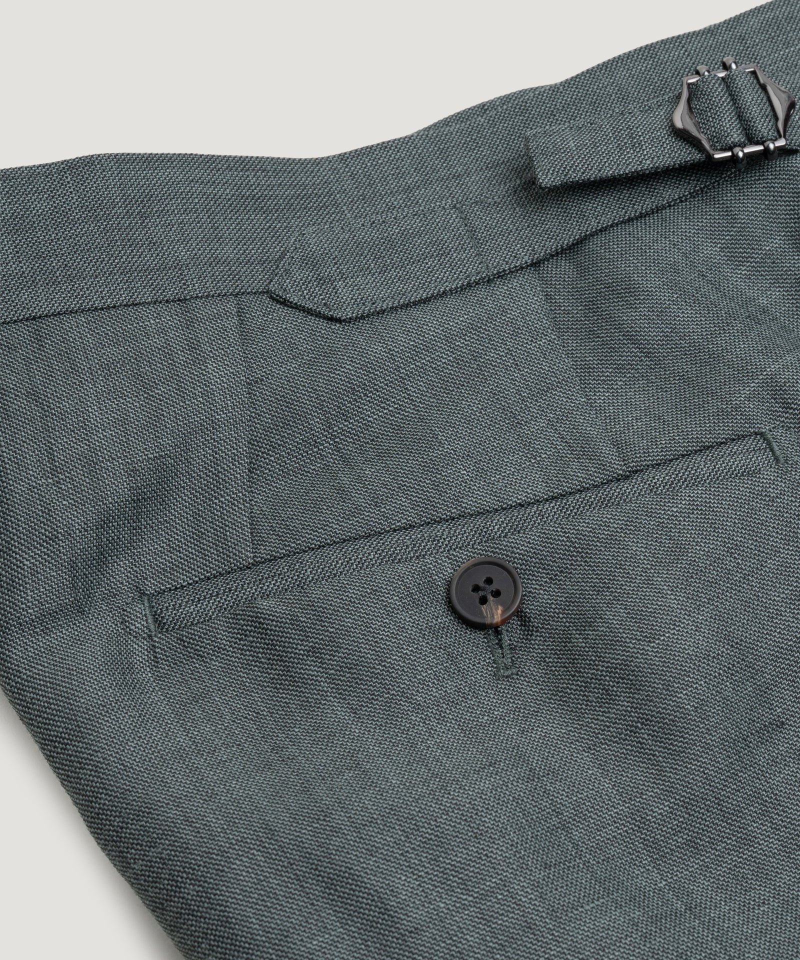Pleated pantalon wol/linnen donkergroen - Image 6