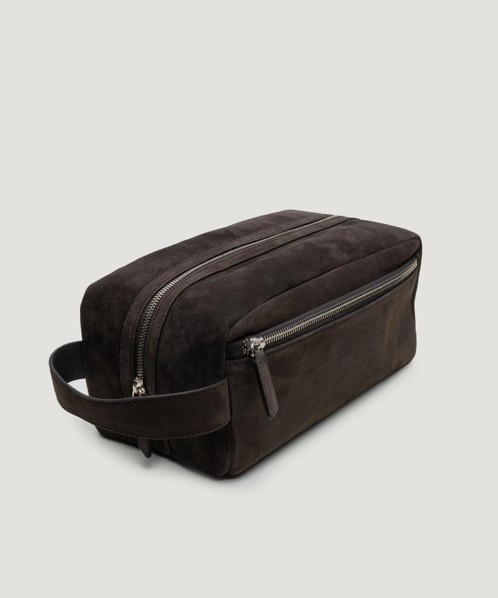 Beauty case suède donkerbruin - Image 2