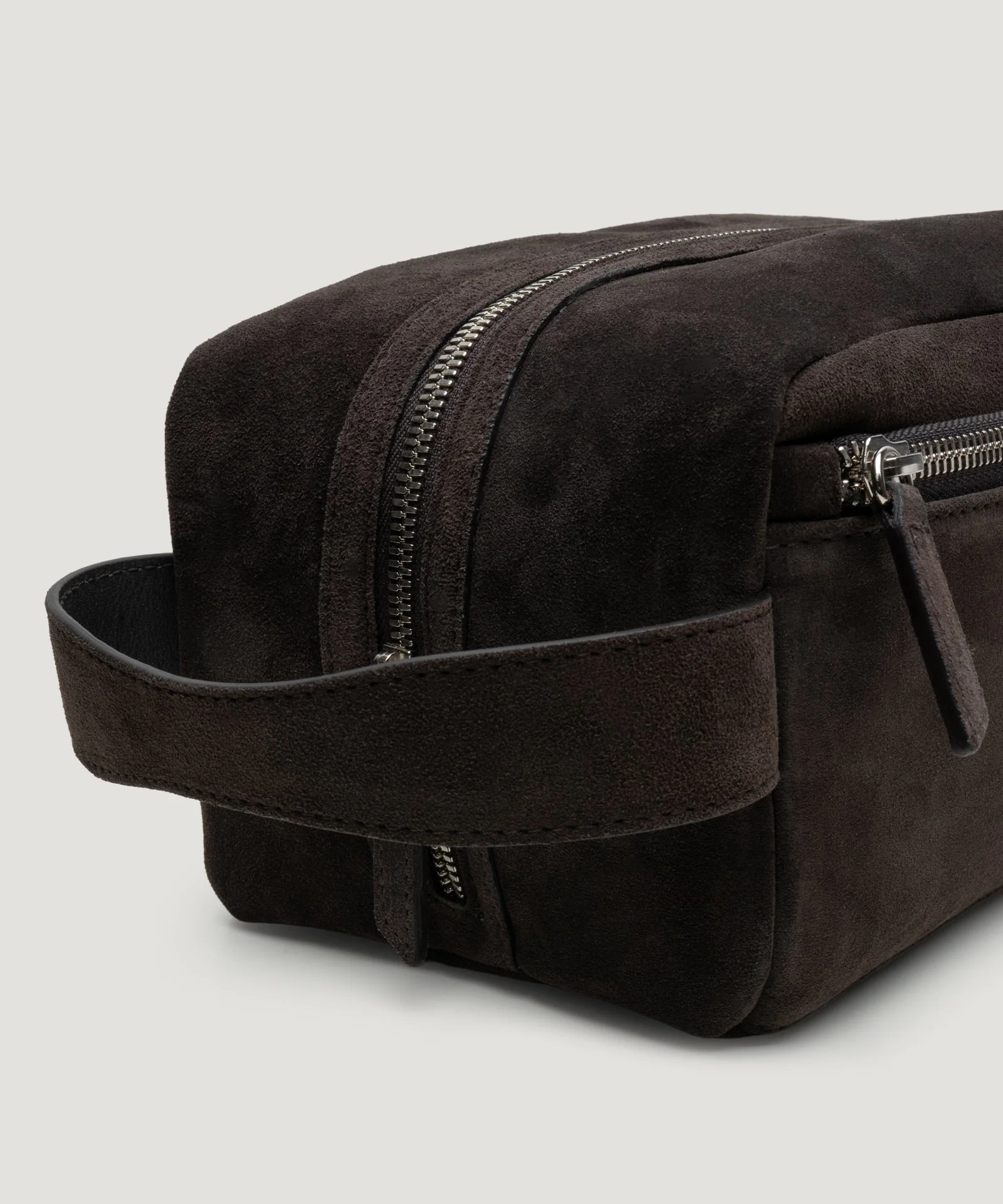 Beauty case suède donkerbruin - Image 4