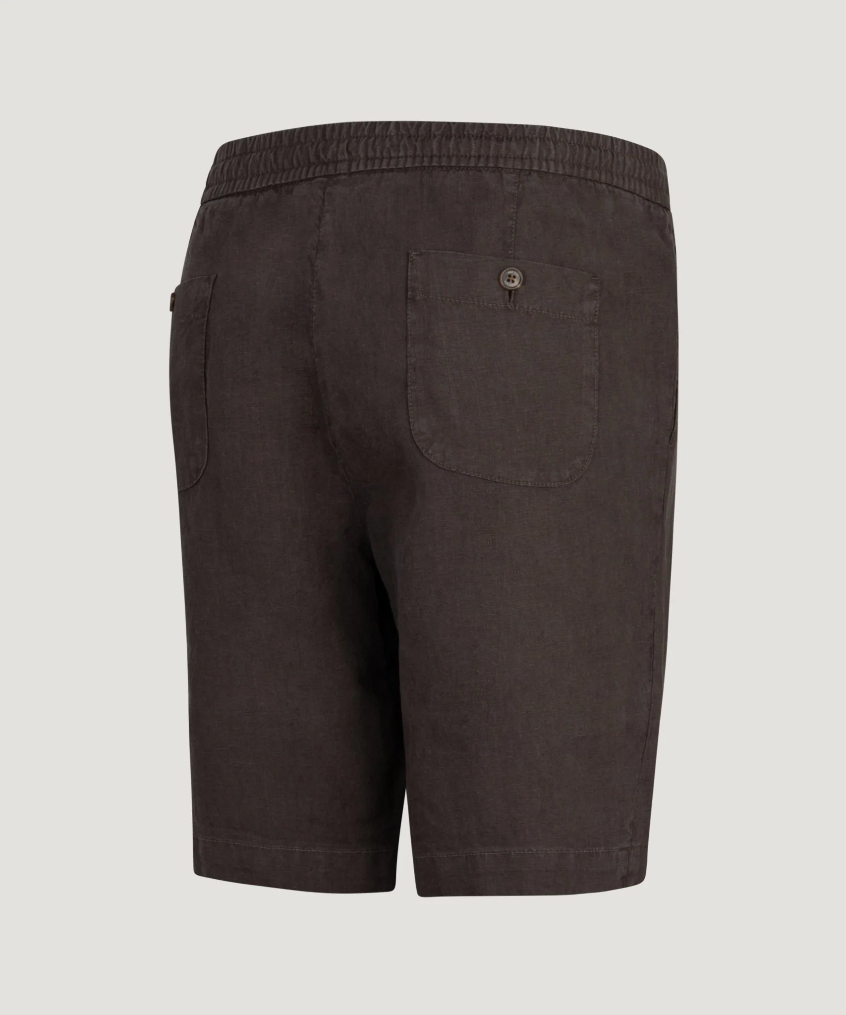 Bermuda shorts gewassen linnen donkerbruin - Image 3