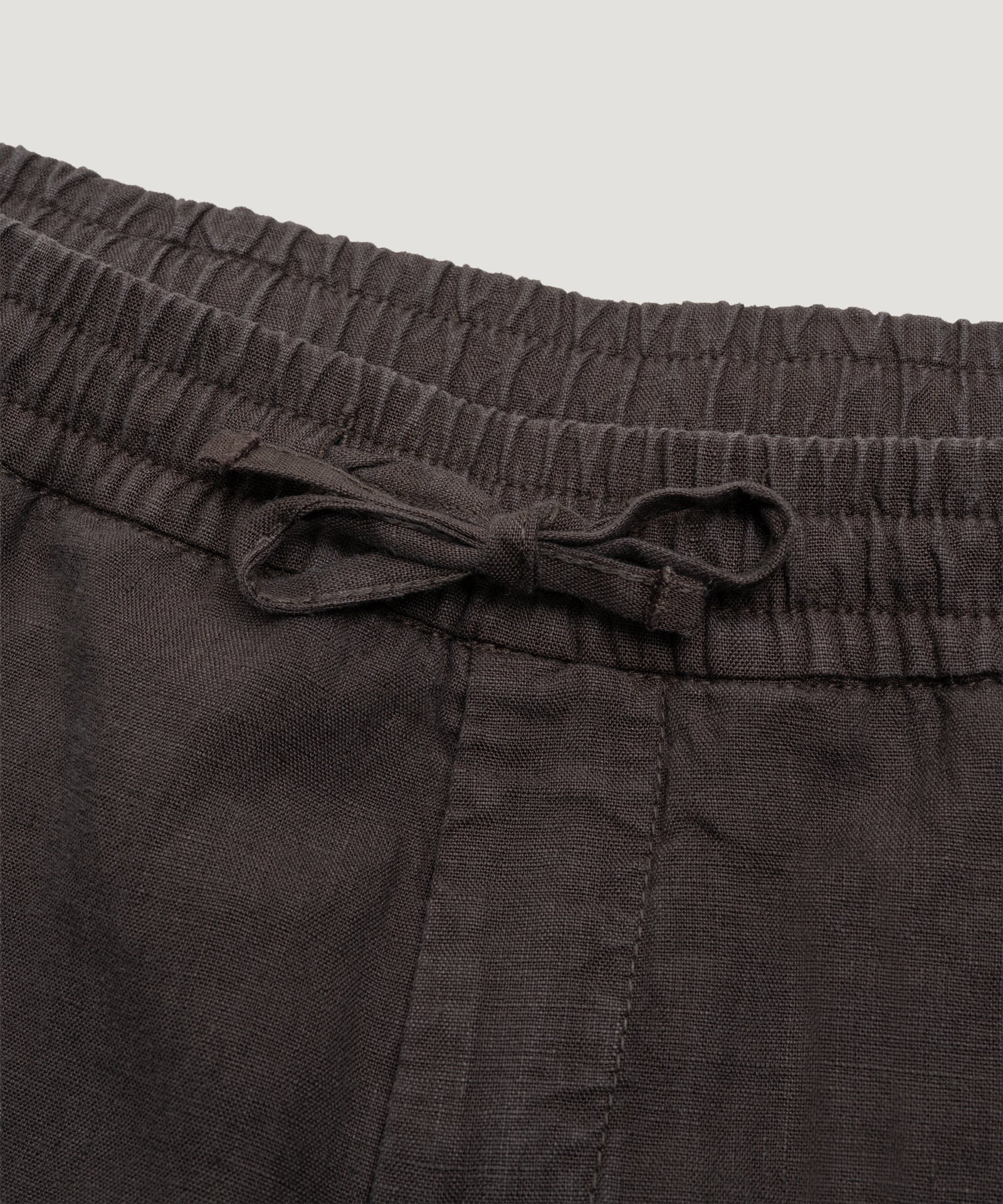 Bermuda shorts gewassen linnen donkerbruin - Image 4