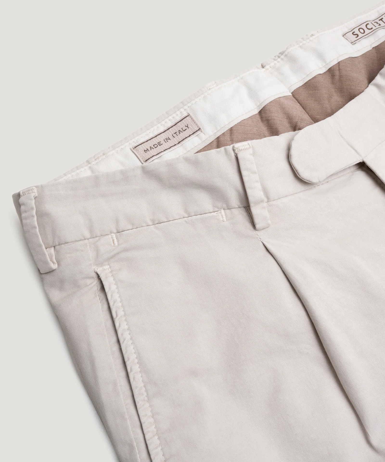 Chino slim 1 pleat katoen stretch beige - Image 3