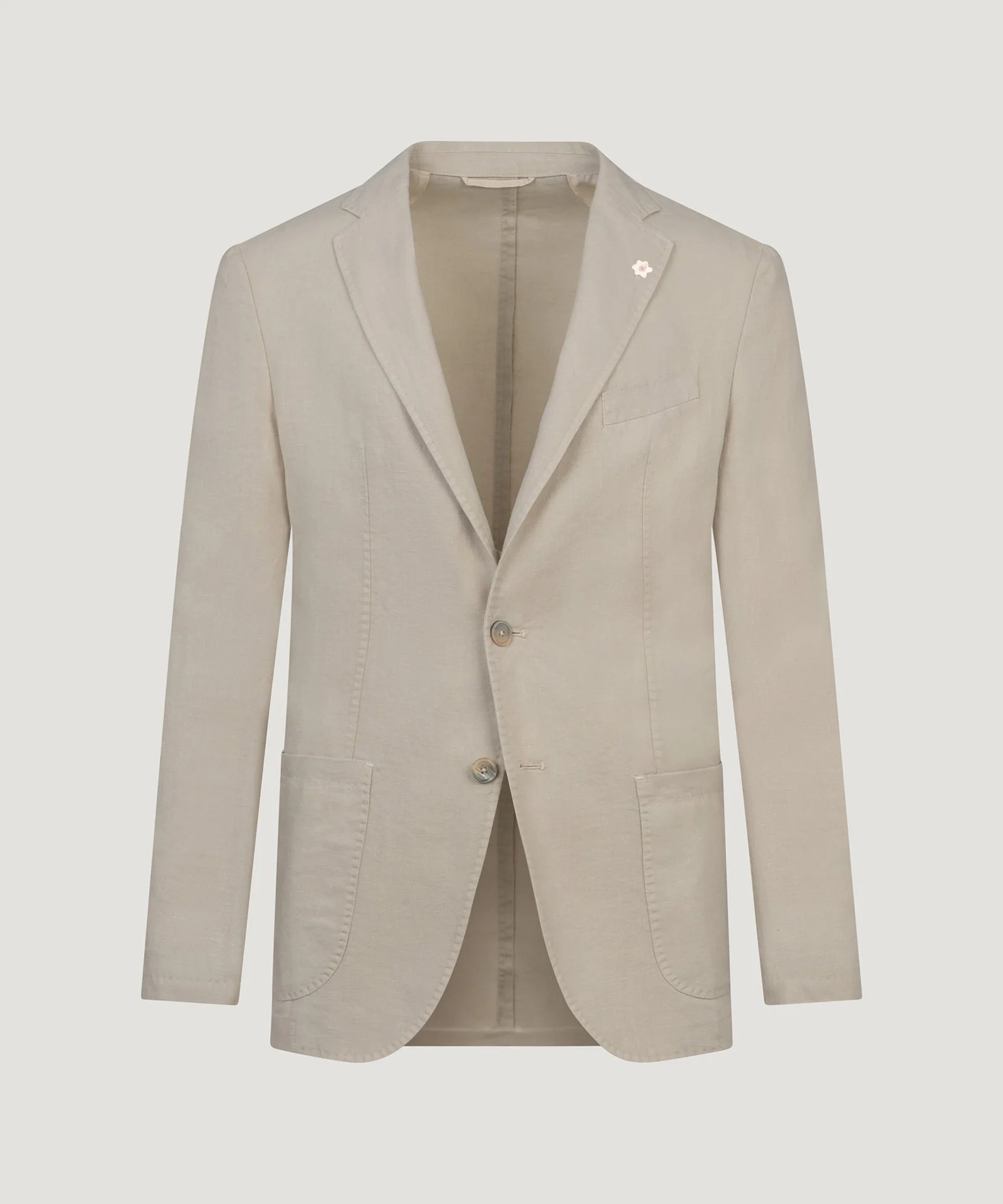 Colbert gewassen linnen beige