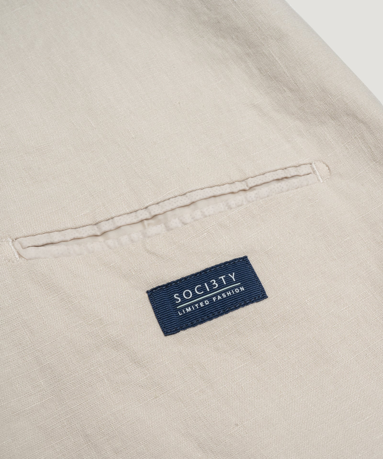 Colbert gewassen linnen beige - Image 4
