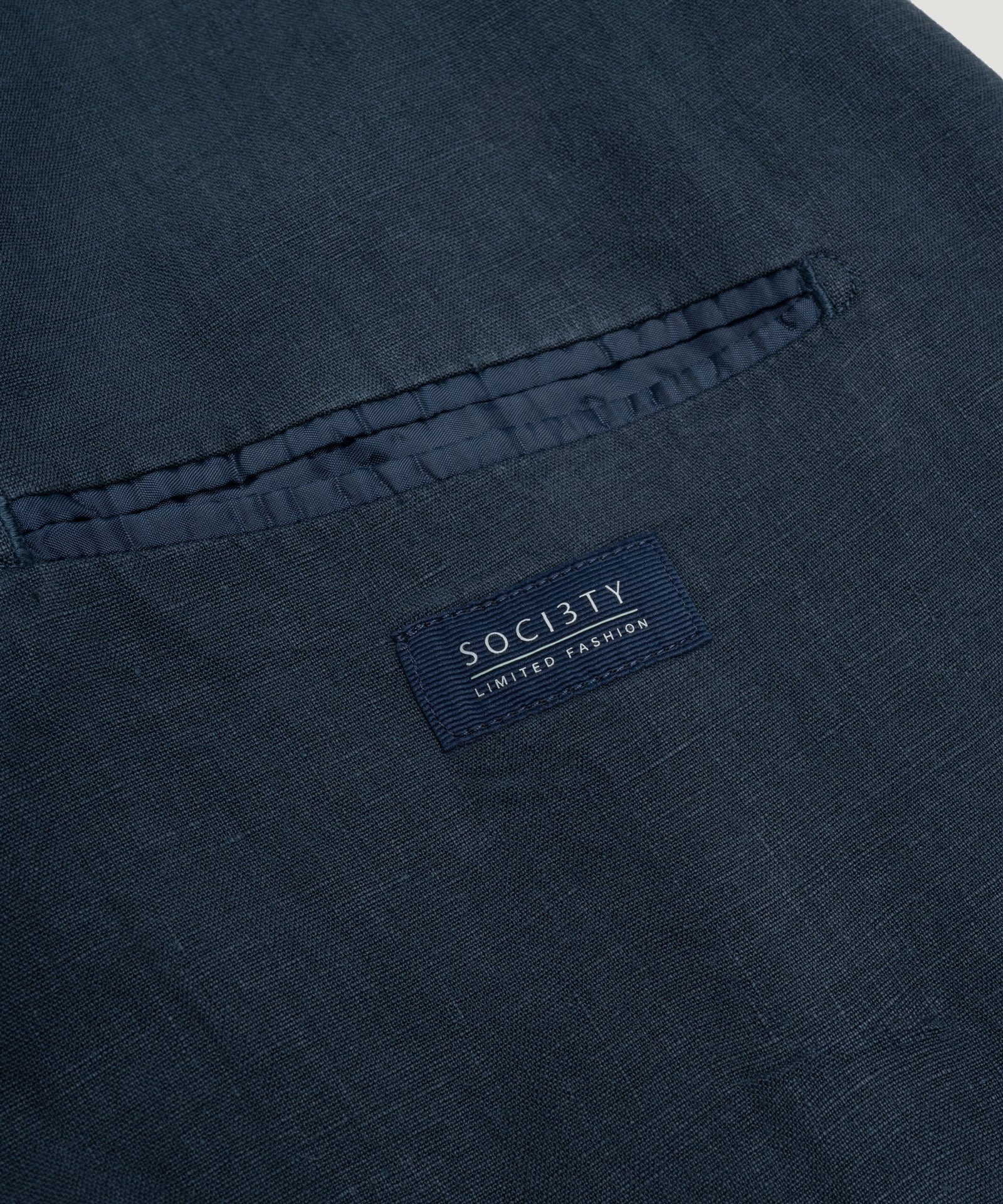 Colbert gewassen linnen donkerblauw - Image 4