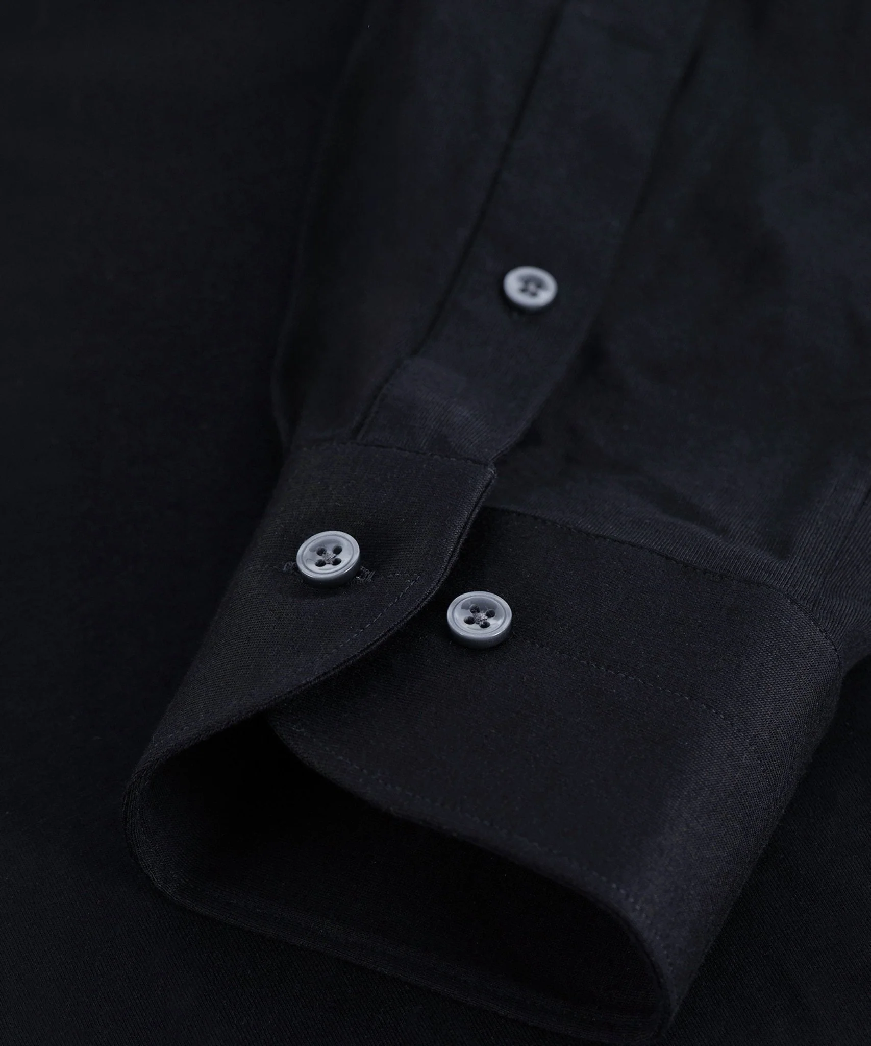 Long sleeve poloshirt mercerized cotton zwart - Image 7