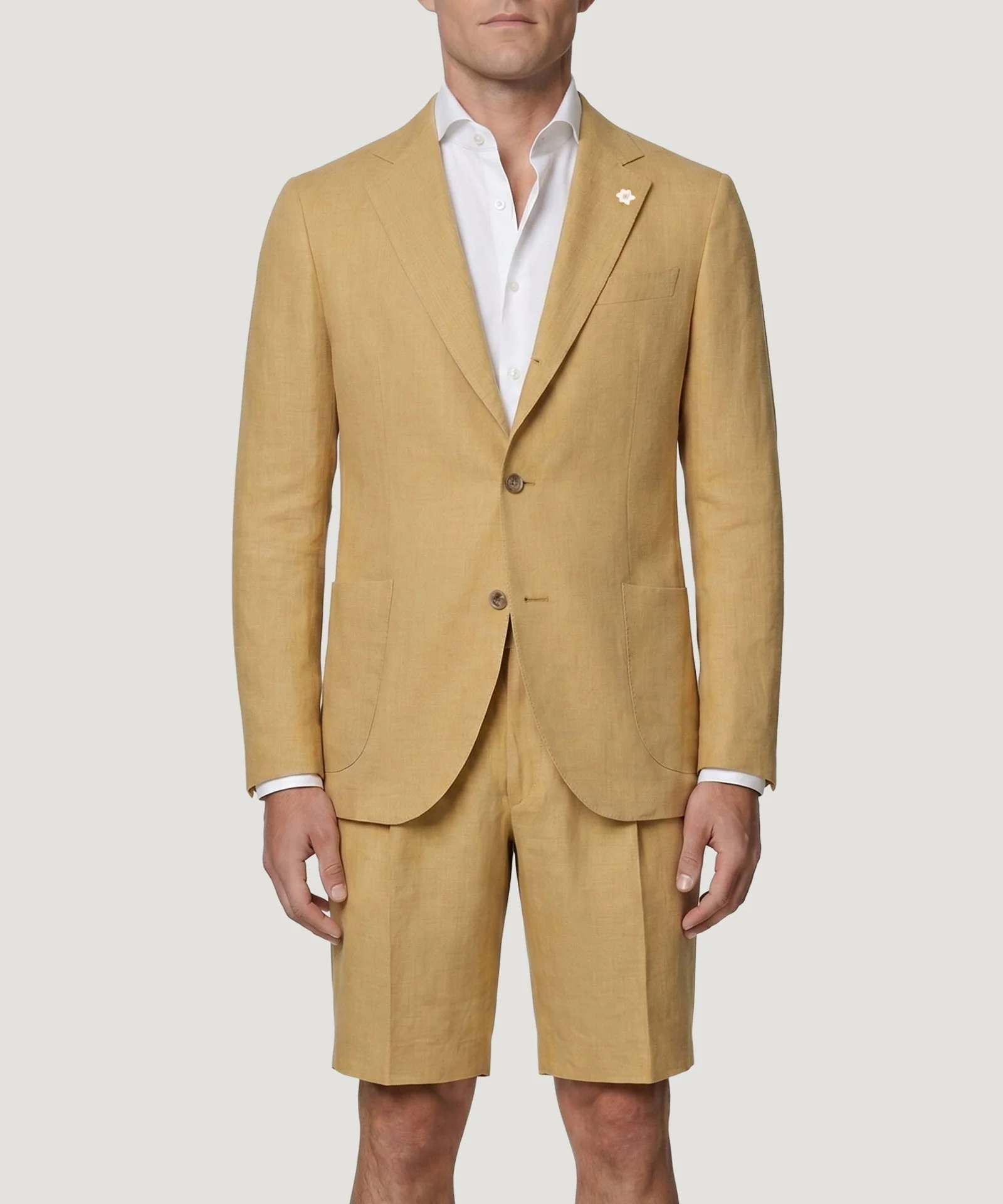 Pak met shorts linnen botergeel - Image 2