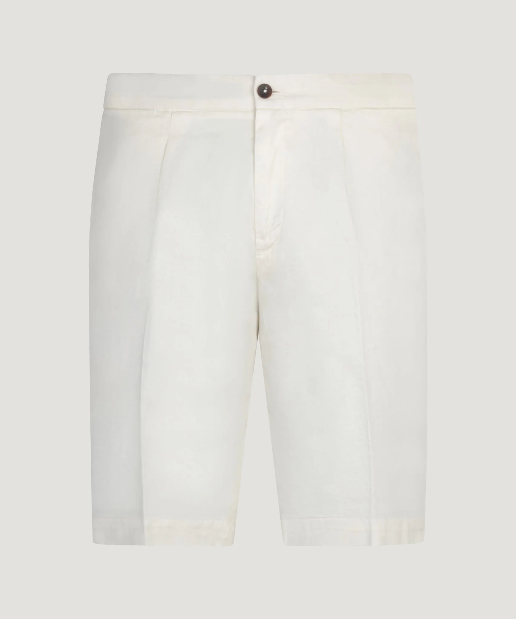 Pleated bermuda shorts linnen/katoen stretch off-white