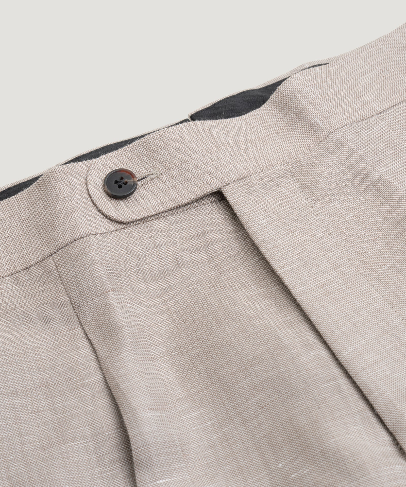 Pleated pantalon wol/linnen beige - Image 3