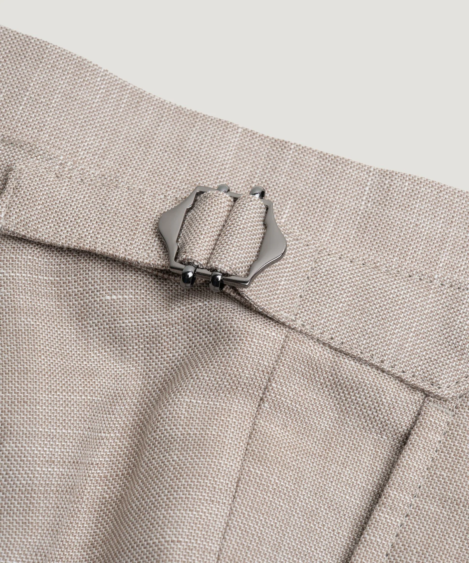 Pleated pantalon wol/linnen beige - Image 5