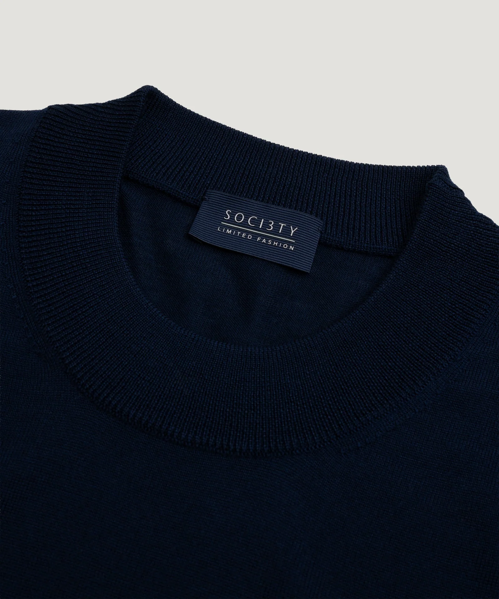 Trui crewneck extra fine merino donkerblauw - Image 2