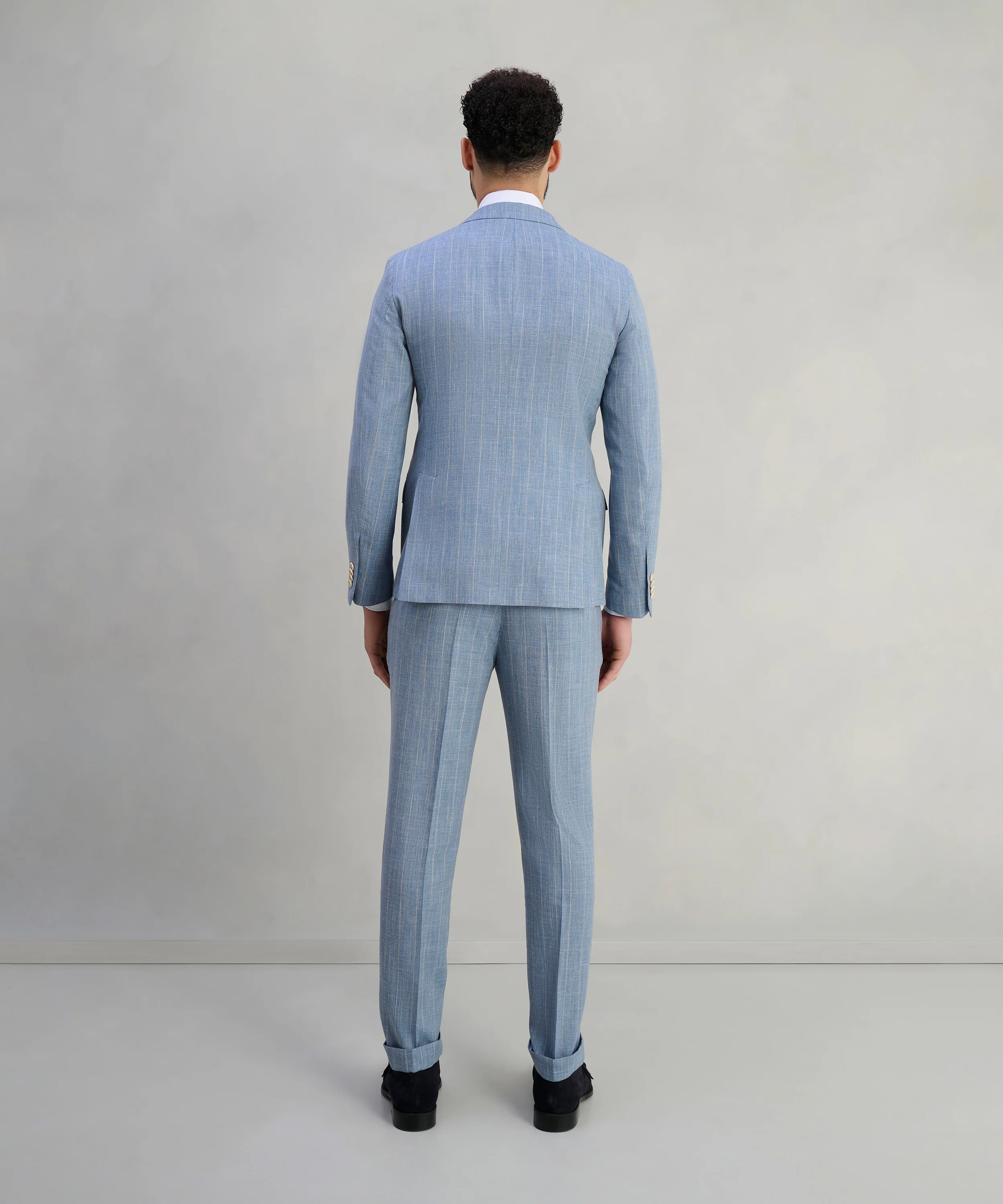 Pak wol/zijde/linnen blauw gestreept (SUMMERTIME by Loro Piana) - Image 8