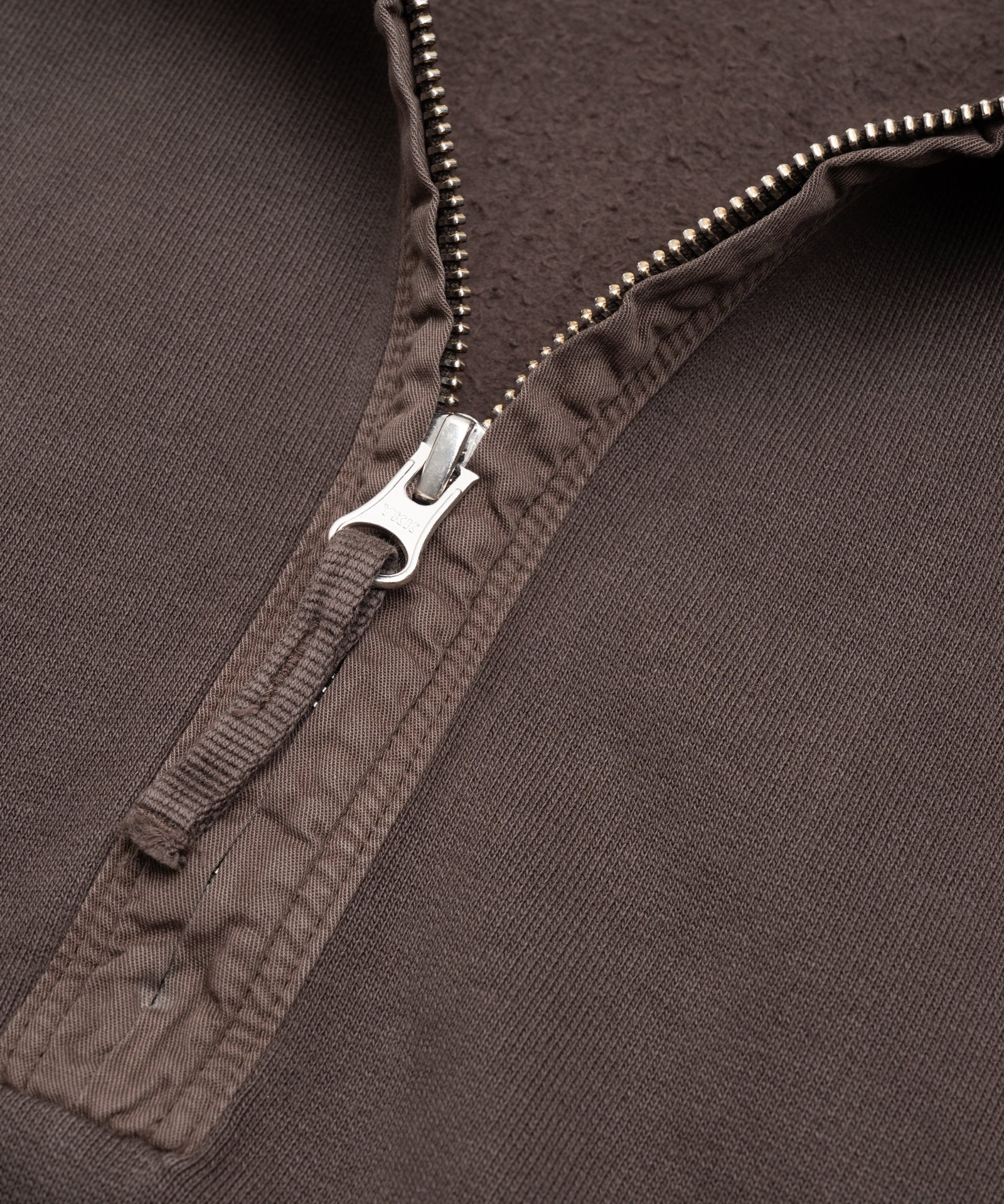 Half-zip trui garment-dyed mercerized katoen bruin - Image 2