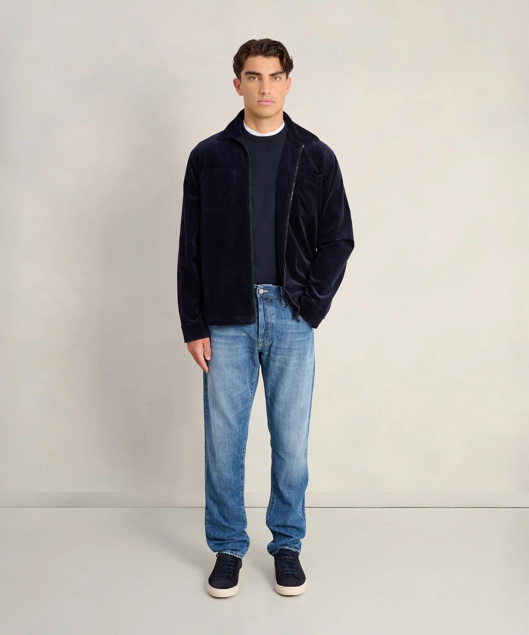 Overshirt gewassen corduroy donkerblauw - Image 2