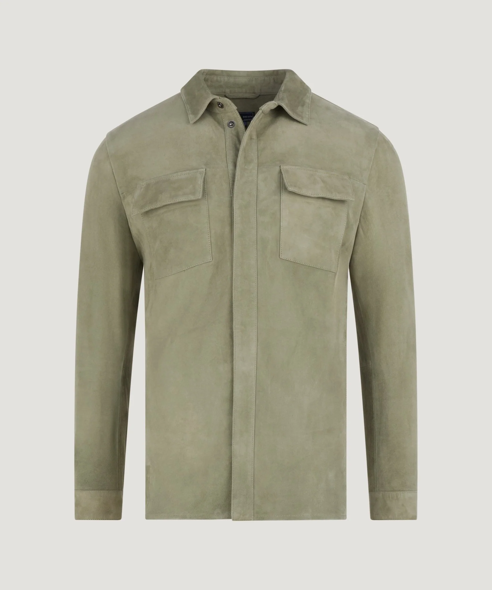 Overshirt suède bamboe groen