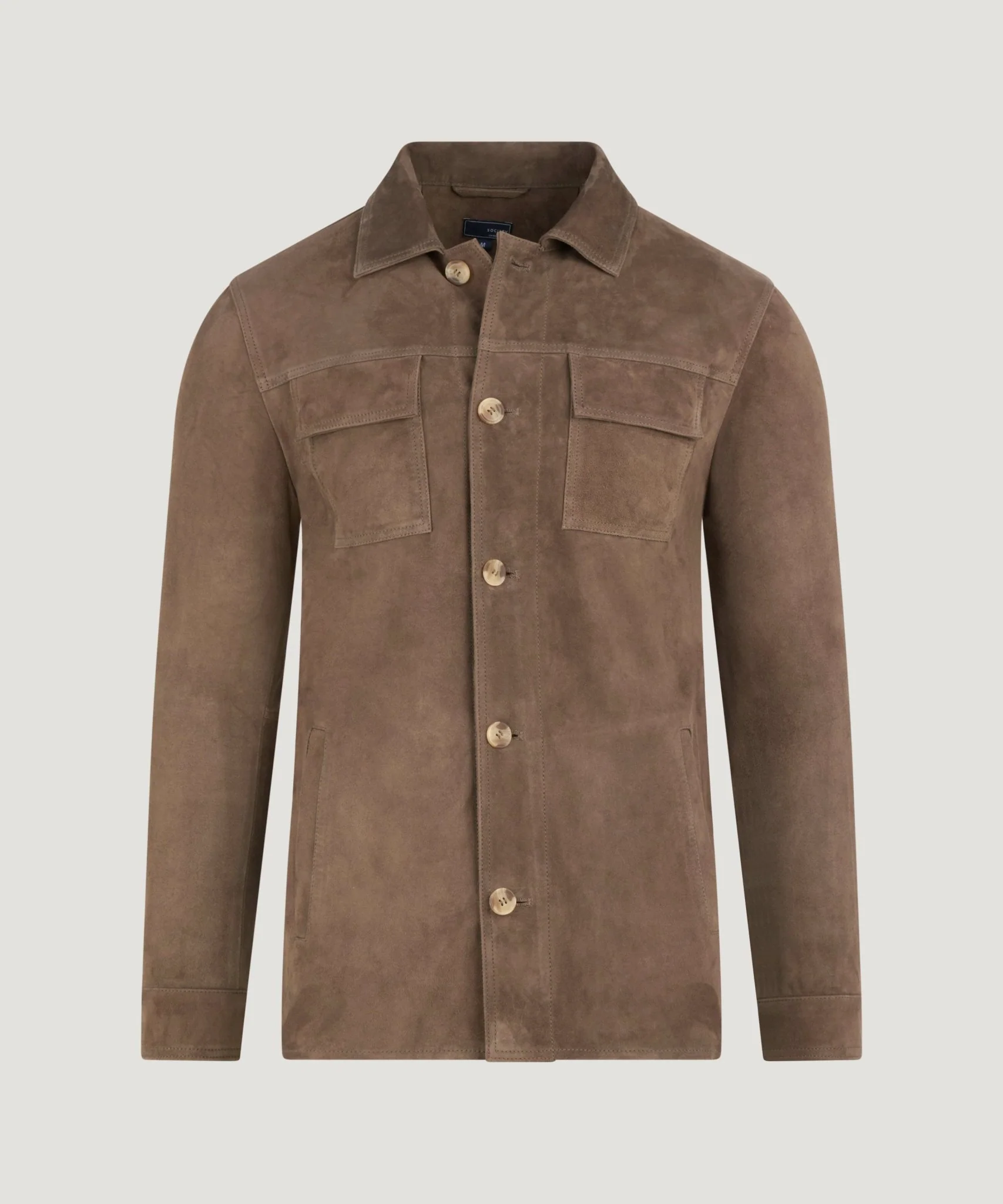 Overshirt suède bruin
