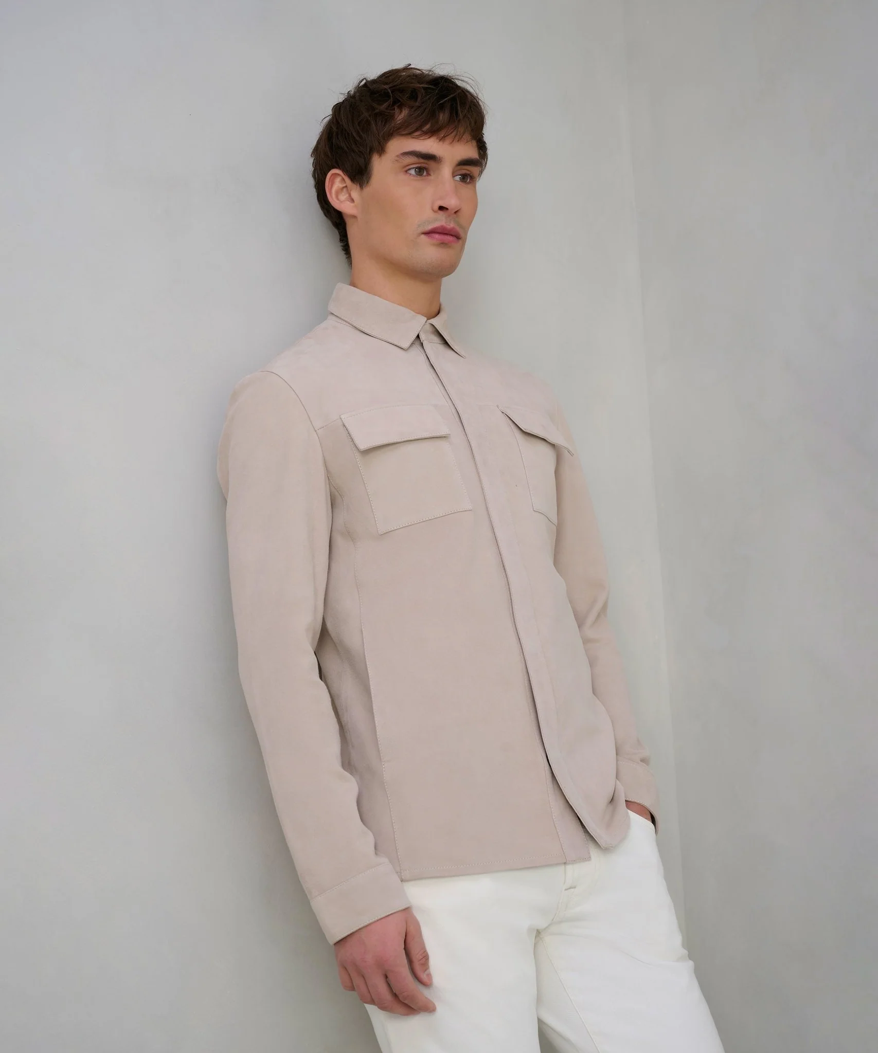 Overshirt suède off-white - Image 3