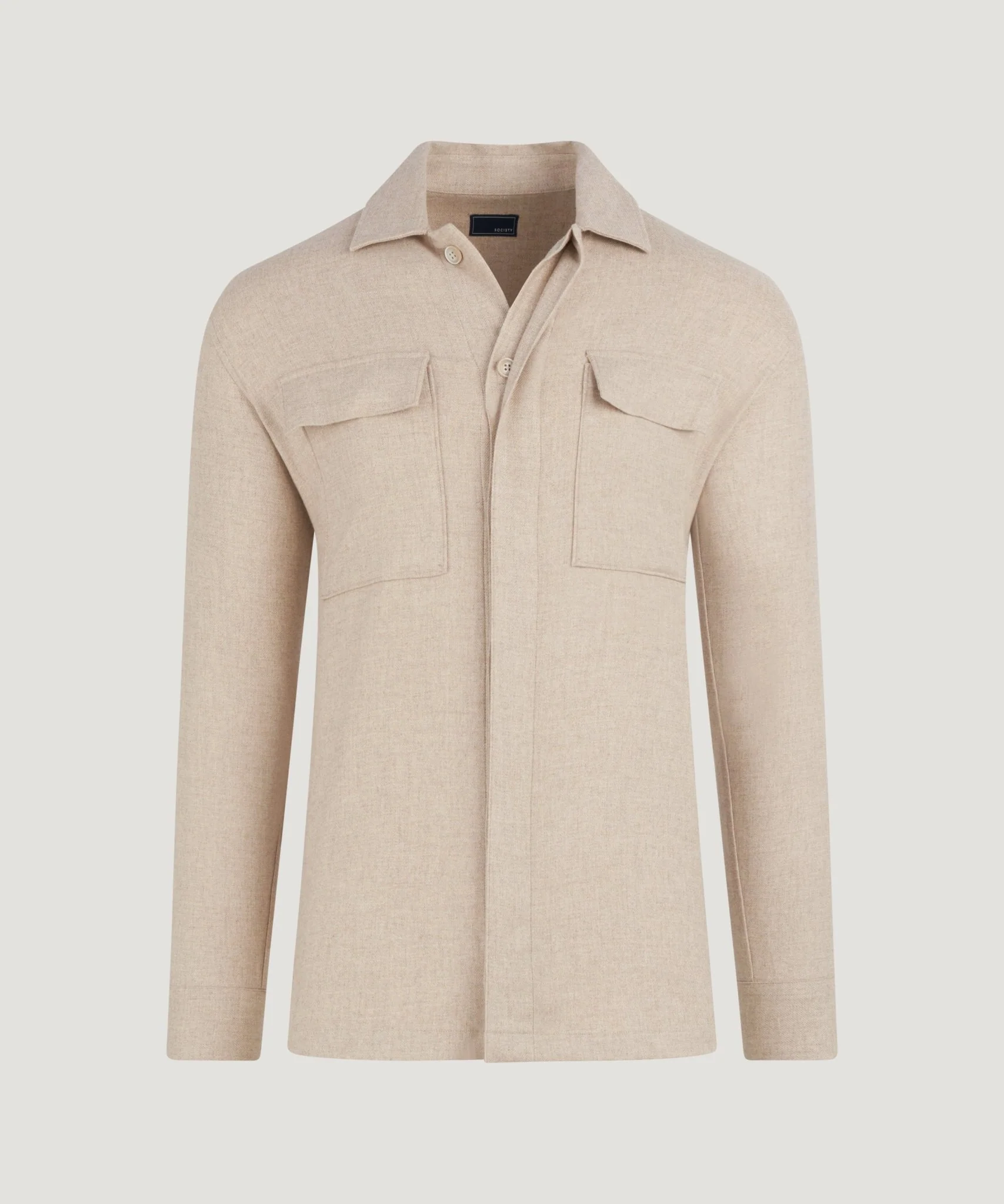 Overshirt wol flanel beige