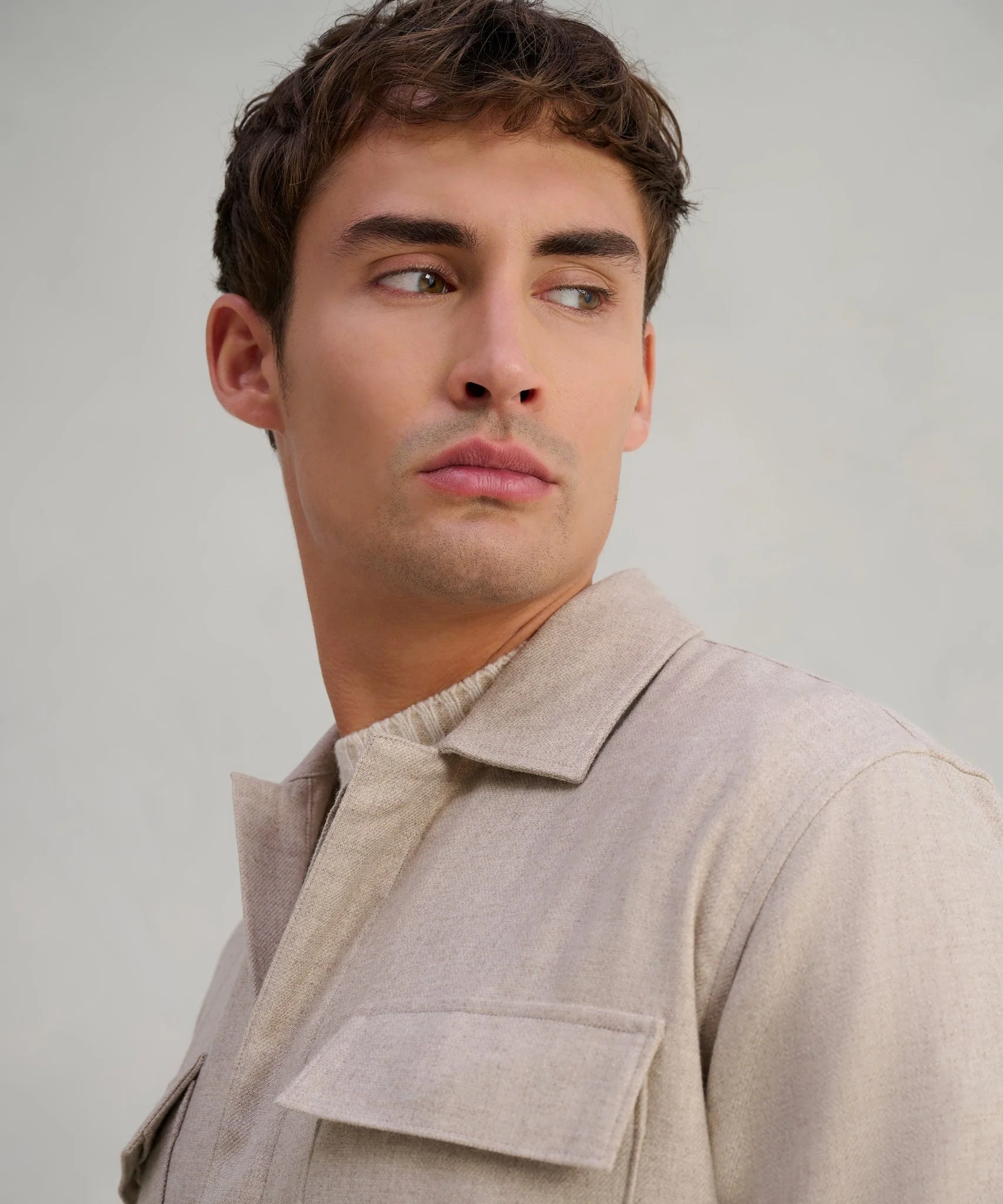 Overshirt wol flanel beige - Image 4