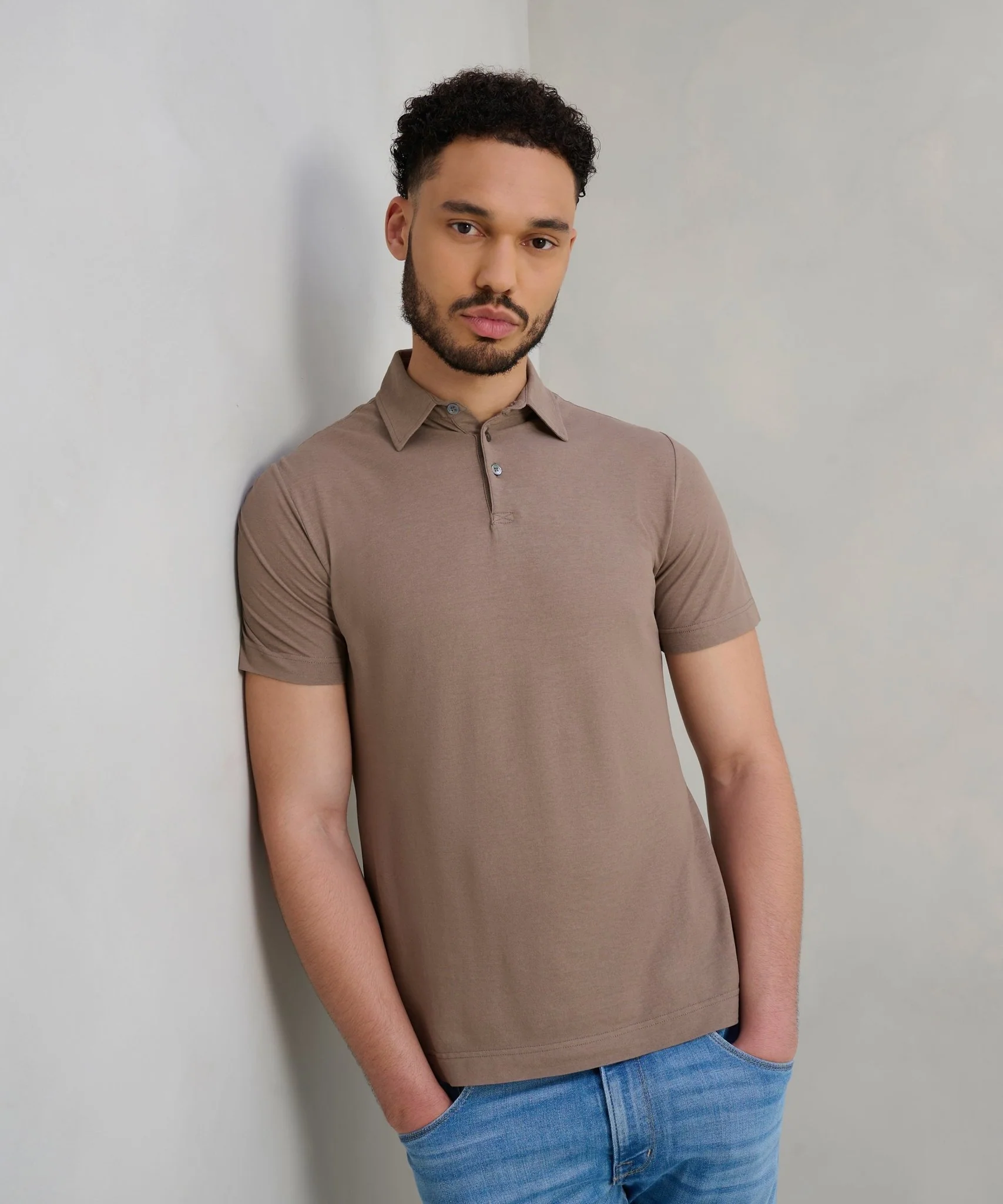 Polo Cool Cotton lichtbruin - Image 3