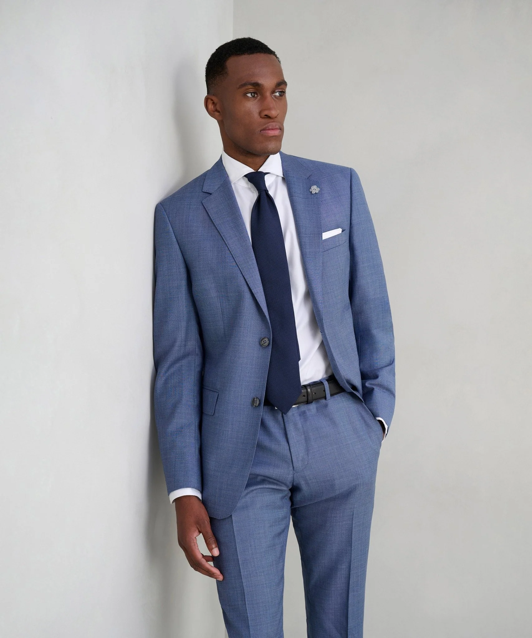 The Business Editions pak S110's sharkskin wol lichtblauw - Image 6