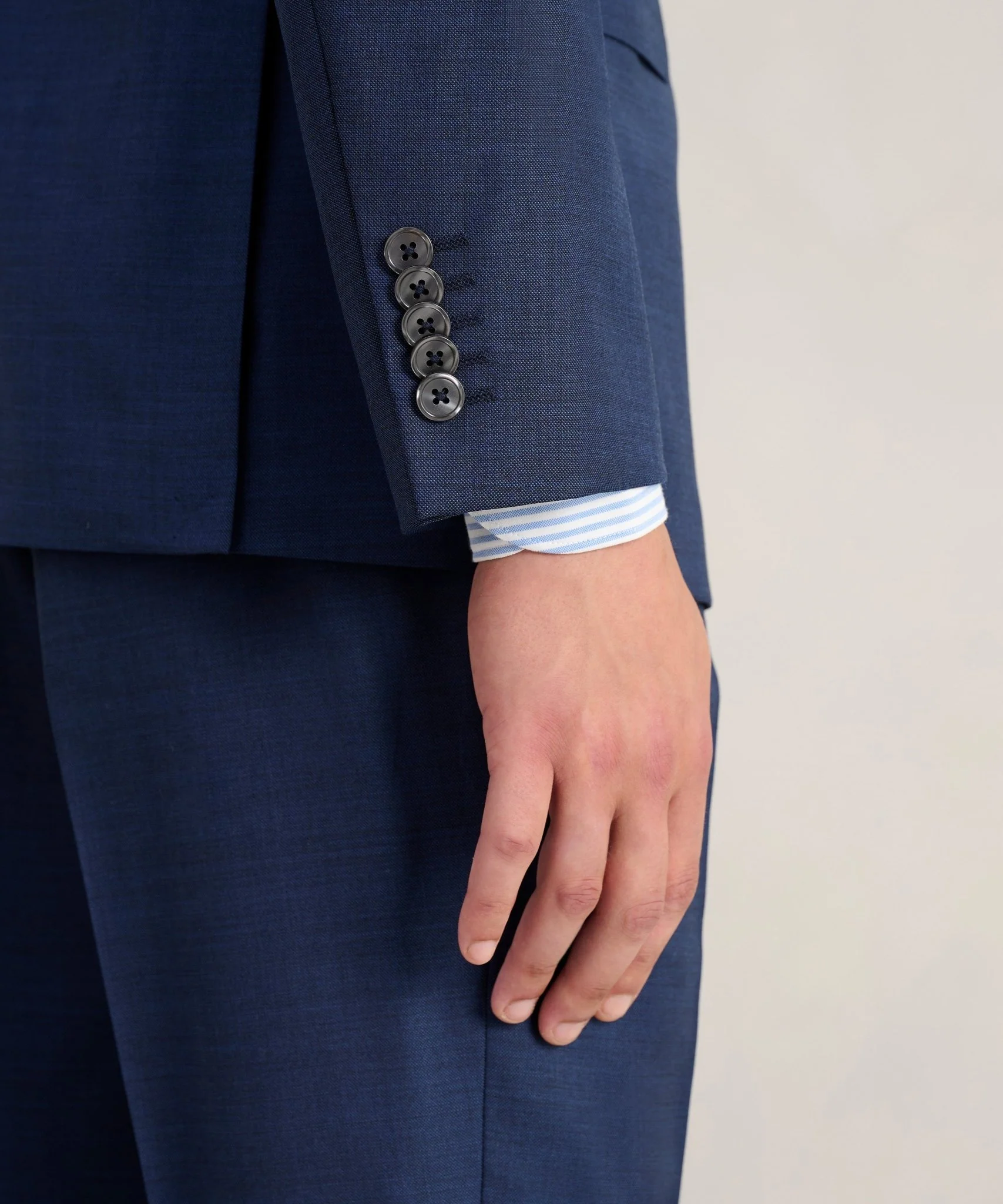 The Business Editions pak S110's sharkskin wol middenblauw - Image 7