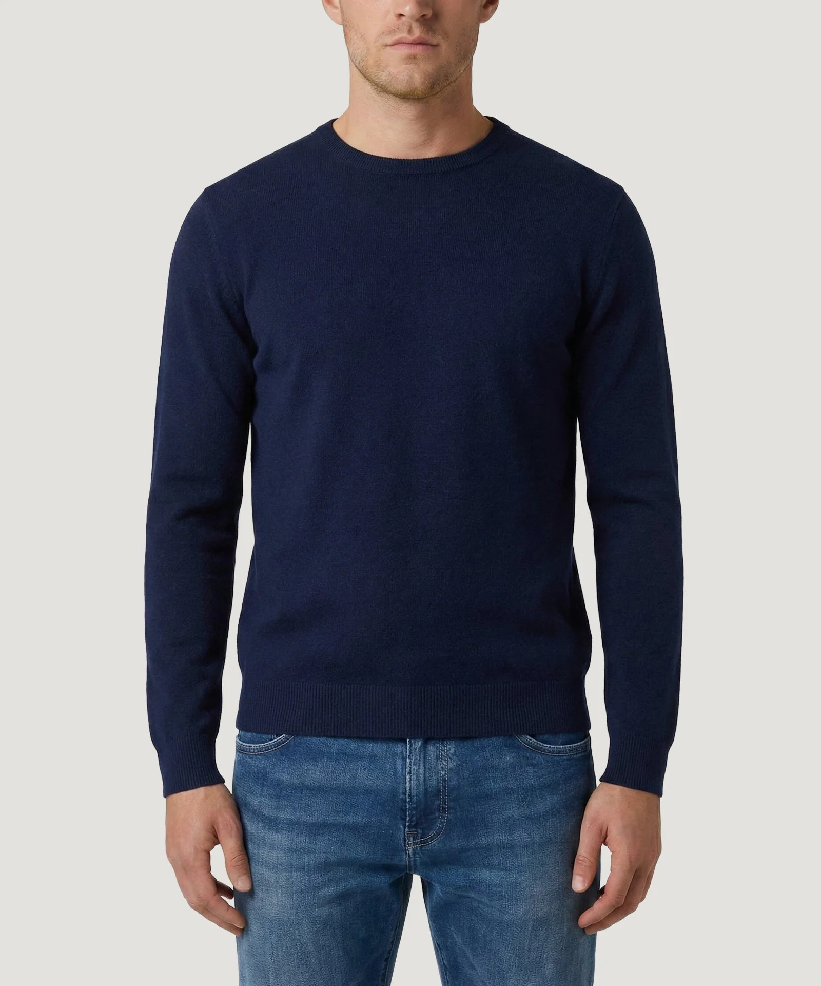 Trui crewneck kasjmier donkerblauw - Image 3